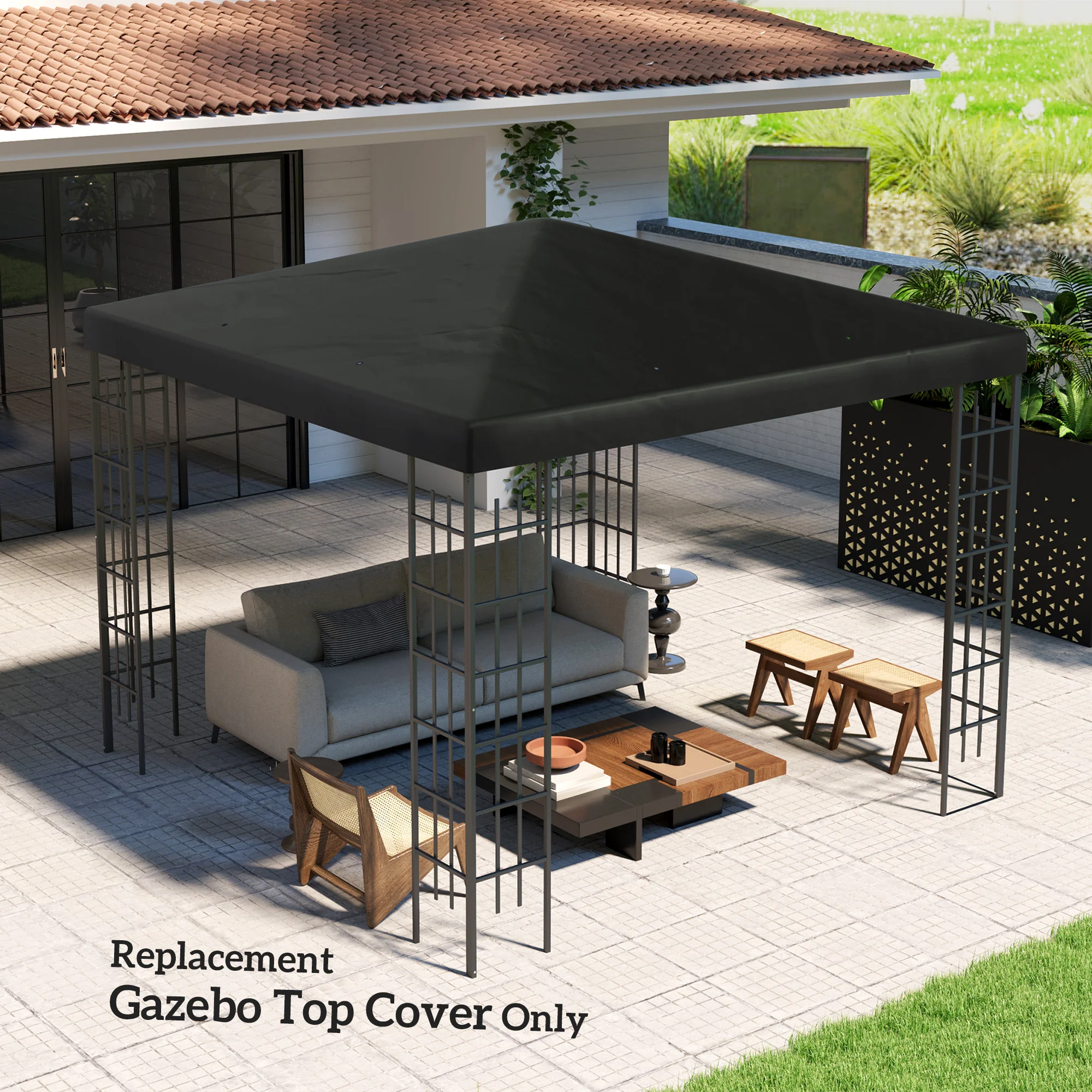 Outsunny 3 x 3(m) Gazebo Canopy Replacement Cover, UPF30+ - Image 7