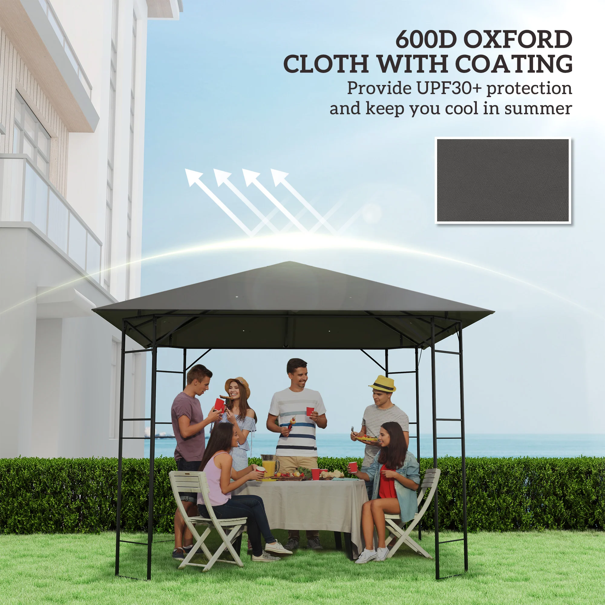 Outsunny 3 X 3(m) Gazebo Canopy Replacement Cover With Drain Holes - Image 33