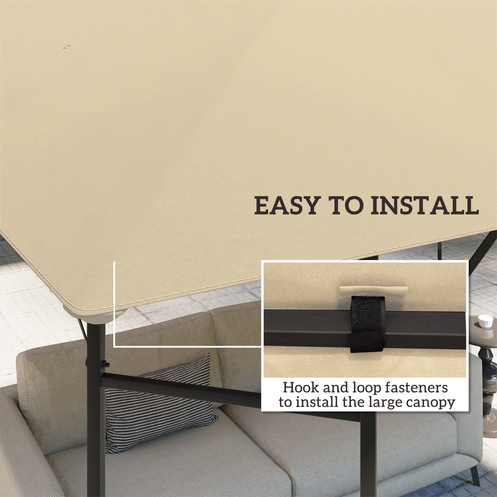 Outsunny 3 X 3(m) Gazebo Canopy Replacement Cover With Drain Holes - Image 4