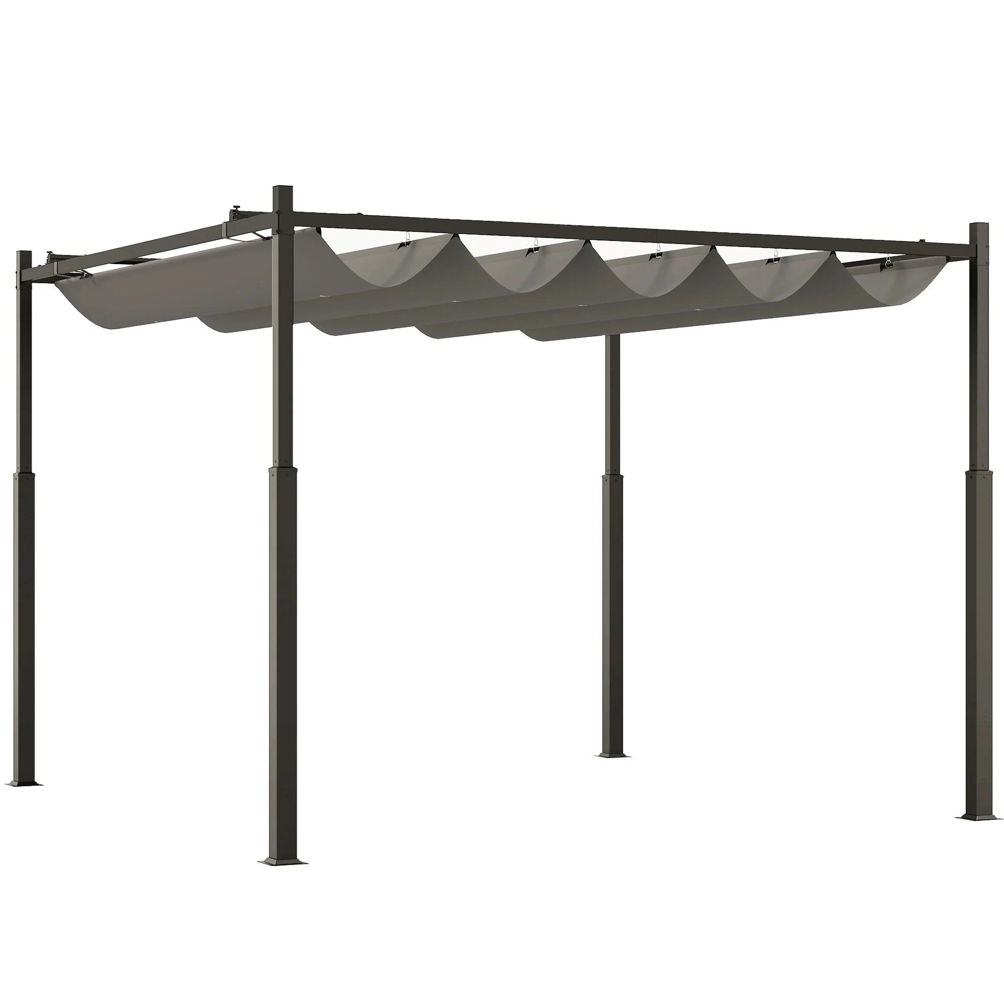 Outsunny 3 X 3(m) Pergola With Retractable Roof, 80mm Metal Column - Image 10