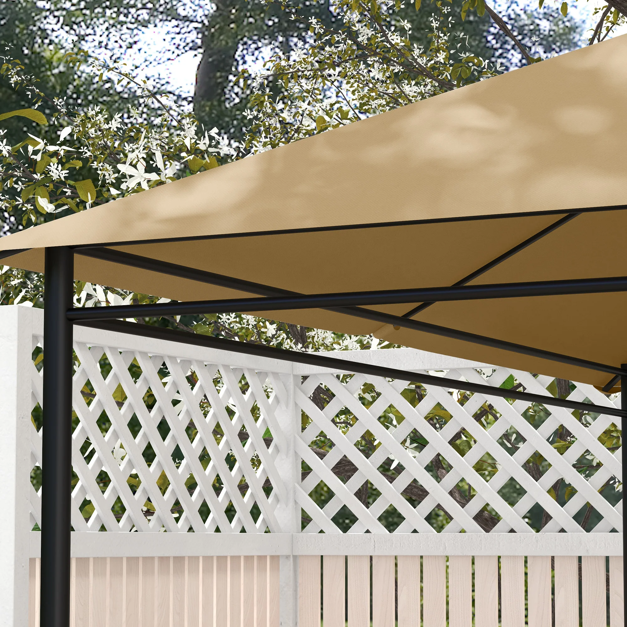 Outsunny 3 x 4m Gazebo Canopy Replacement Gazebo Roof Cover, Khaki - Image 8