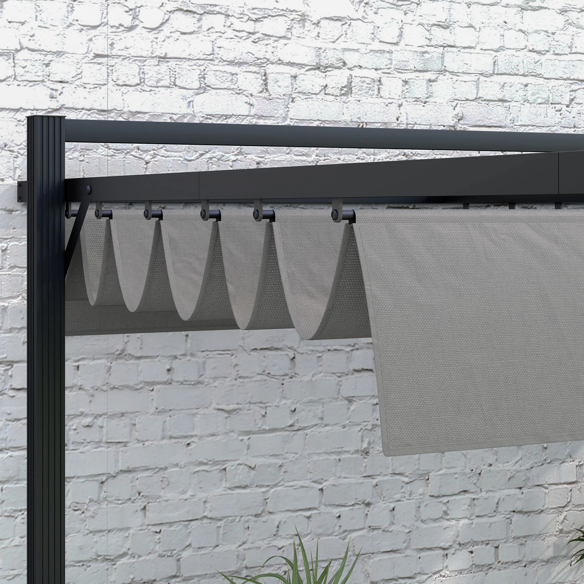 Outsunny 3 x 4m Pergola with Retractable Roof and Aluminium Frame, Grey - Image 9