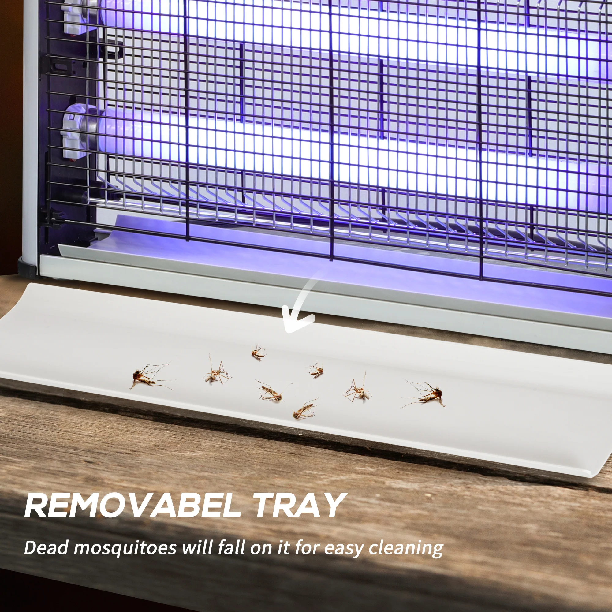 Outsunny 30W Mosquito Insect Killer Pest Bug Trap Lamp UV Fly Zapper Silver - Image 4