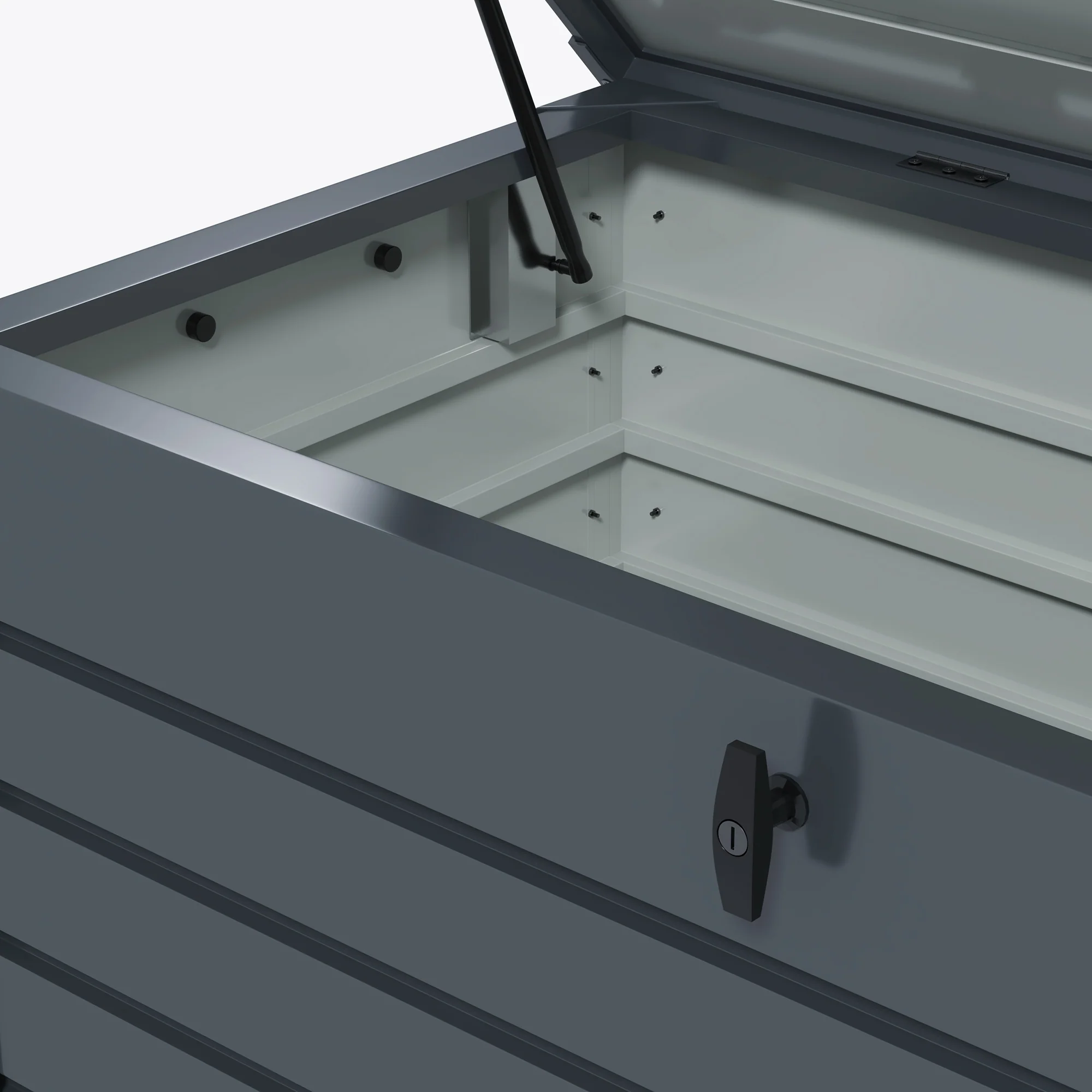 Outsunny 331L Outdoor Storage Box Waterproof with Wheels and Lock - Image 8