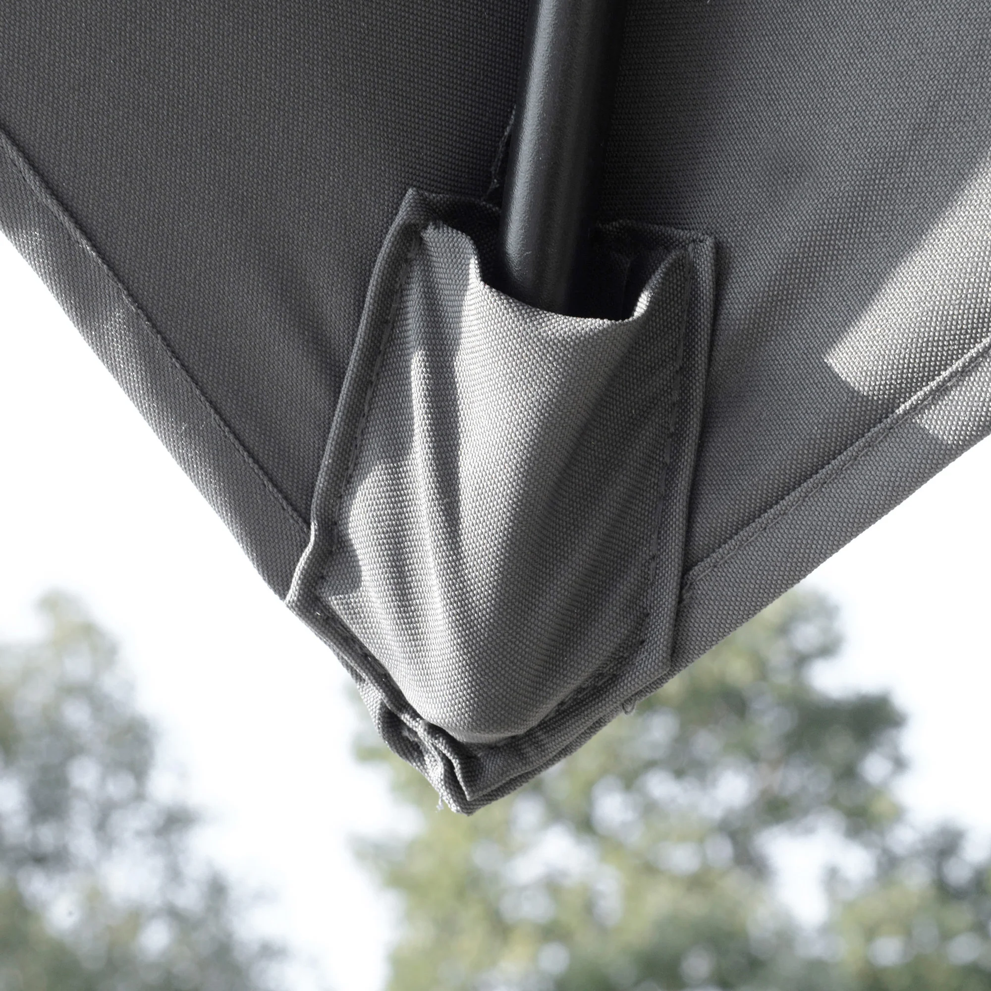 Outsunny 360° Cantilever Parasol Roma Umbrella w/ Base Weights, Light Grey - Image 9