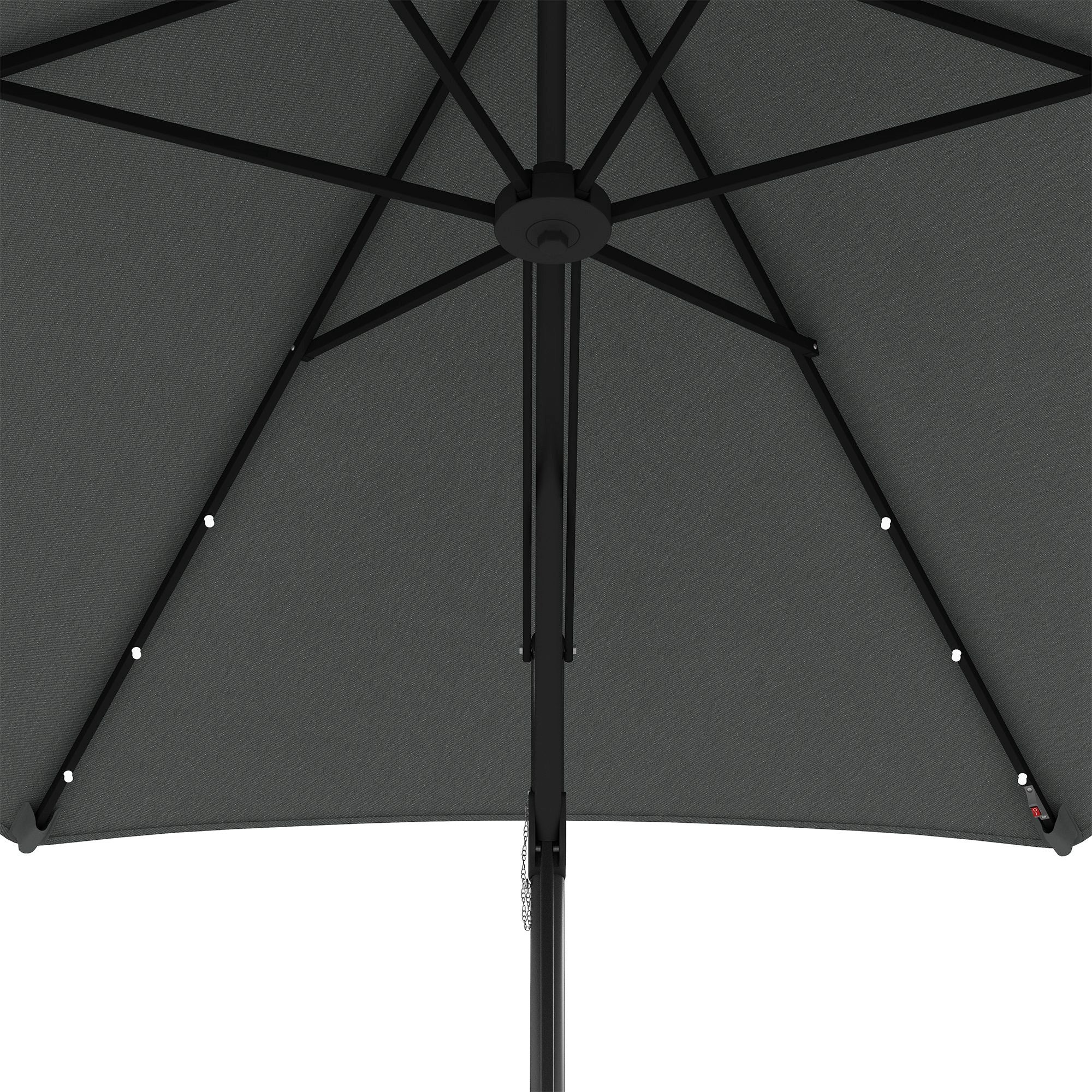 Outsunny 3(m) Cantilever Garden Parasol Umbrella W/ Solar LED and Cover, Grey - Image 9