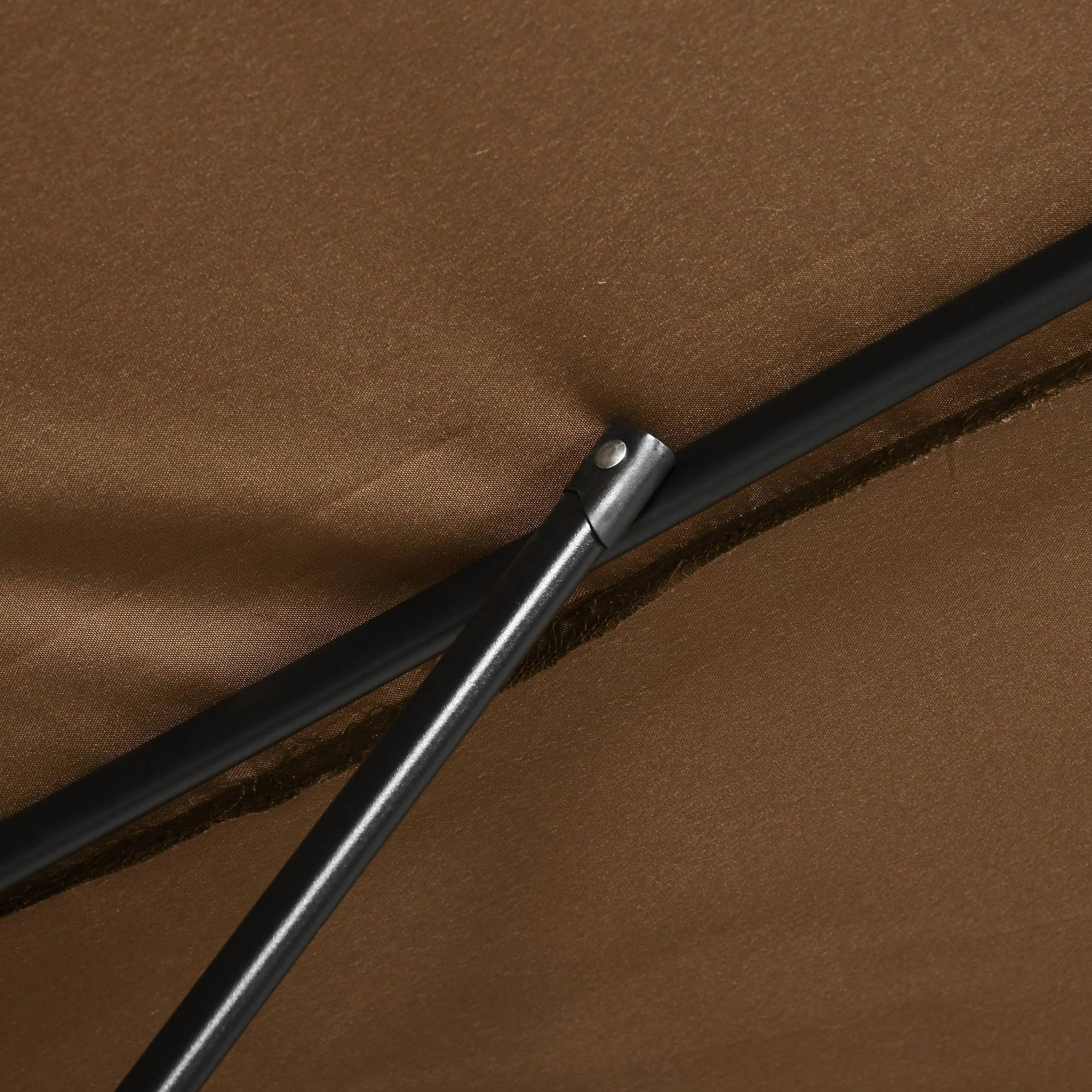 Outsunny 3x2m Patio Parasol Canopy Tilt Crank 6 Ribs Sun Shade Garden Brown - Image 9
