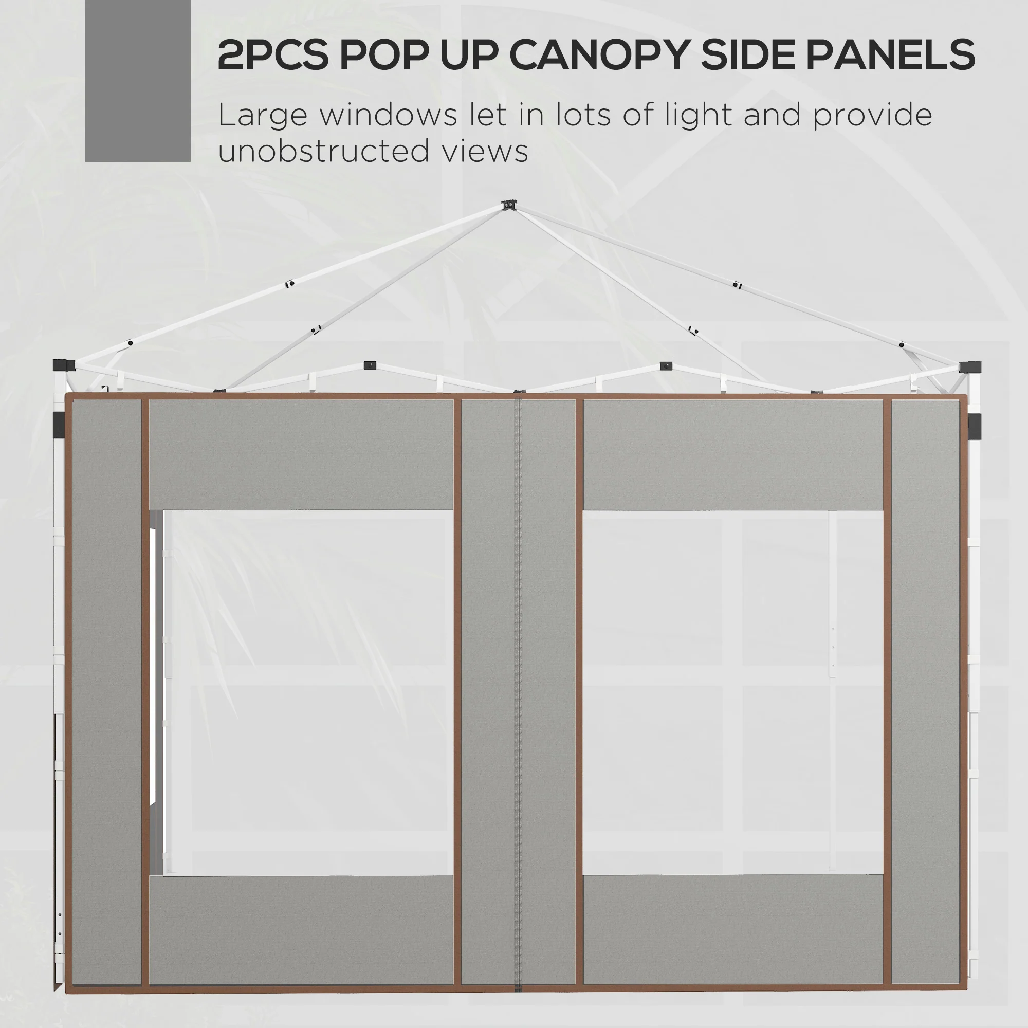 Outsunny 3x3(m) or 3x6m Pop Up Gazebo Side Panels with Windows, Grey - Image 6