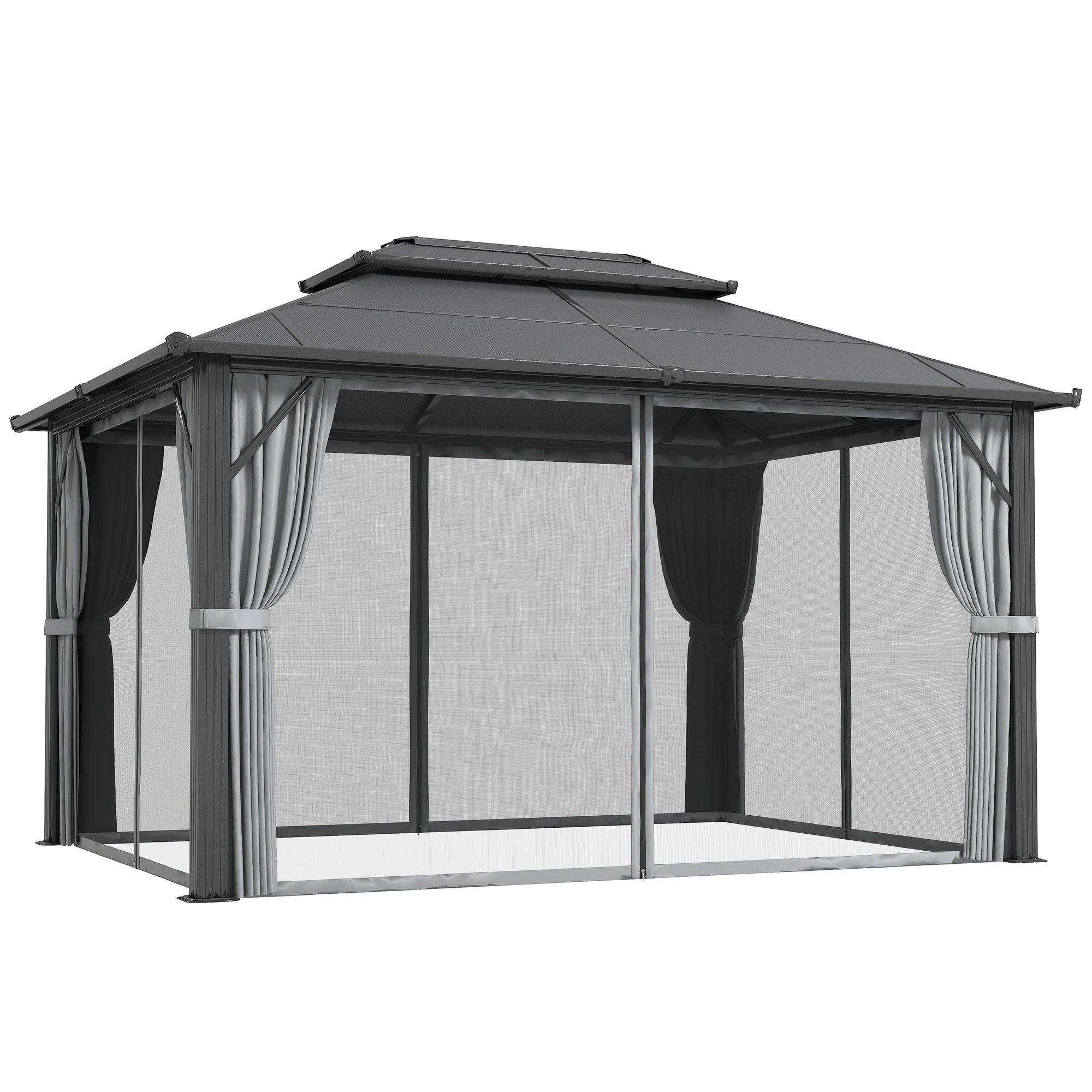 Outsunny 3x4m Polycarbonate Hardtop Gazebo with Aluminium Frame - Image 10