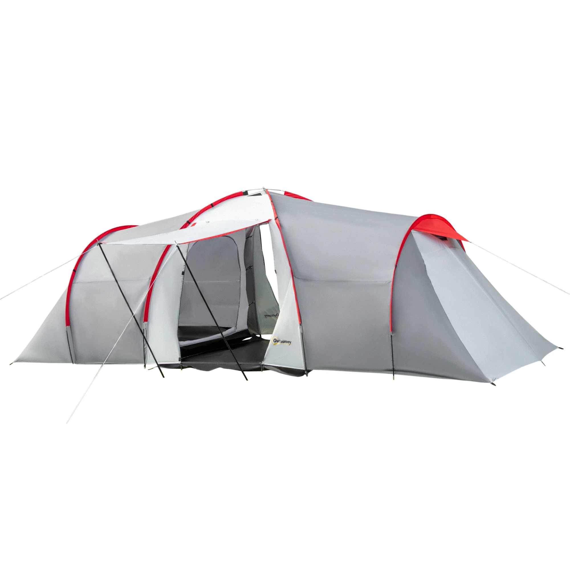 Outsunny 4-6 Person Camping Tent With 2 Bedroom, Living Area And Vestibule