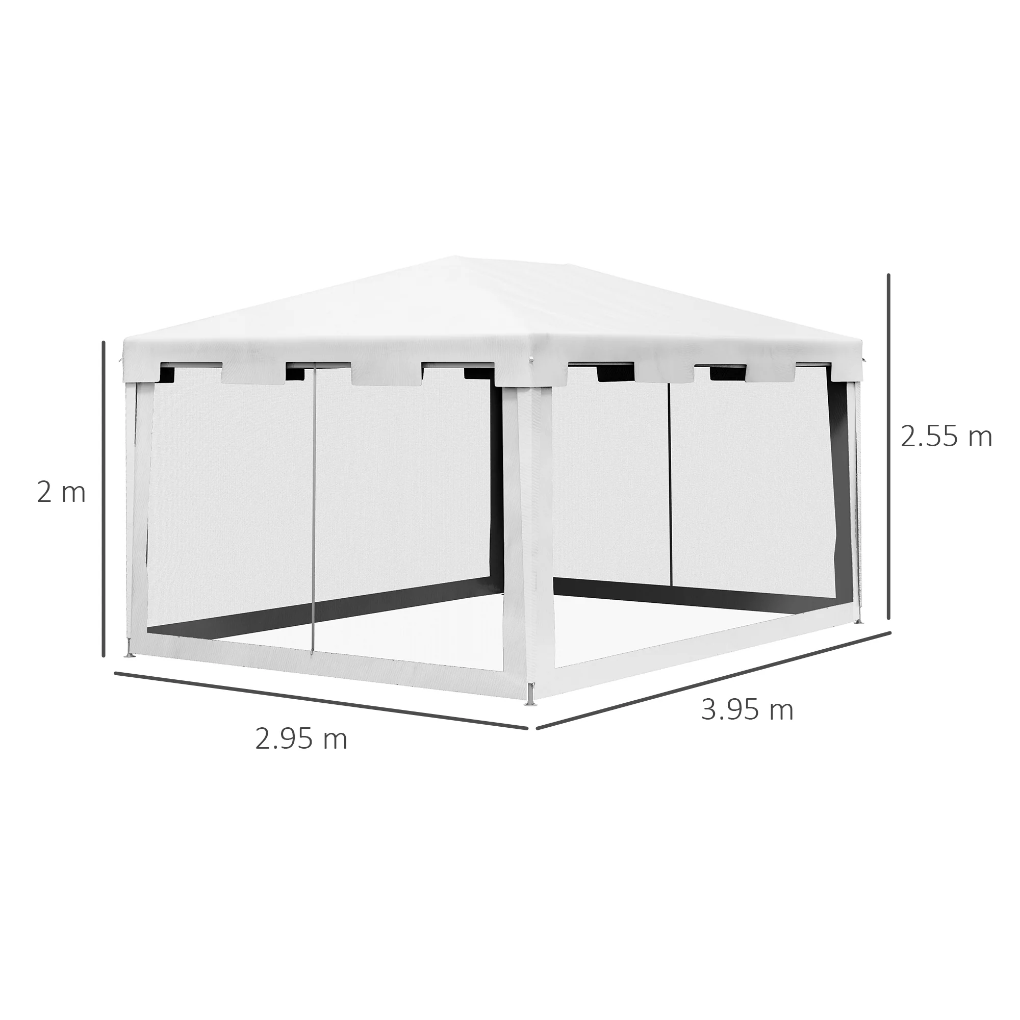 Outsunny 4 X 3m Party Tent Waterproof Garden Gazebo Canopy Wedding Cover Shade - Image 5