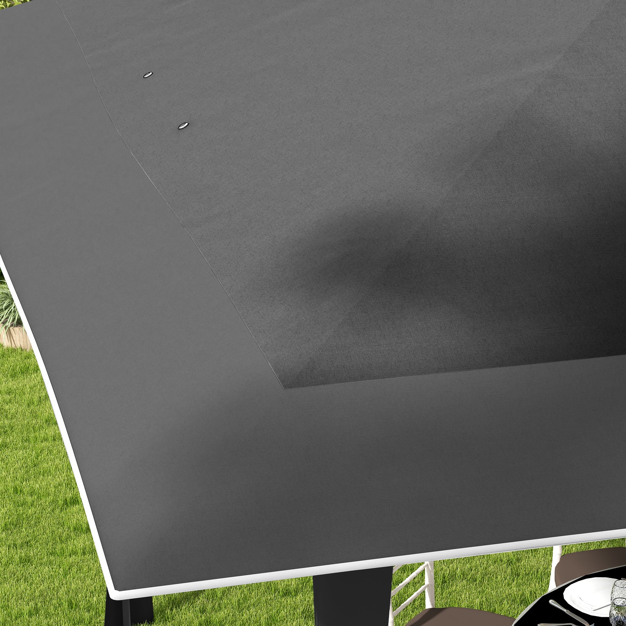 Outsunny 4 x 4m Outdoor Pop-Up Canopy Tent Gazebo Adjustable Legs Bag Dark Grey - Image 9