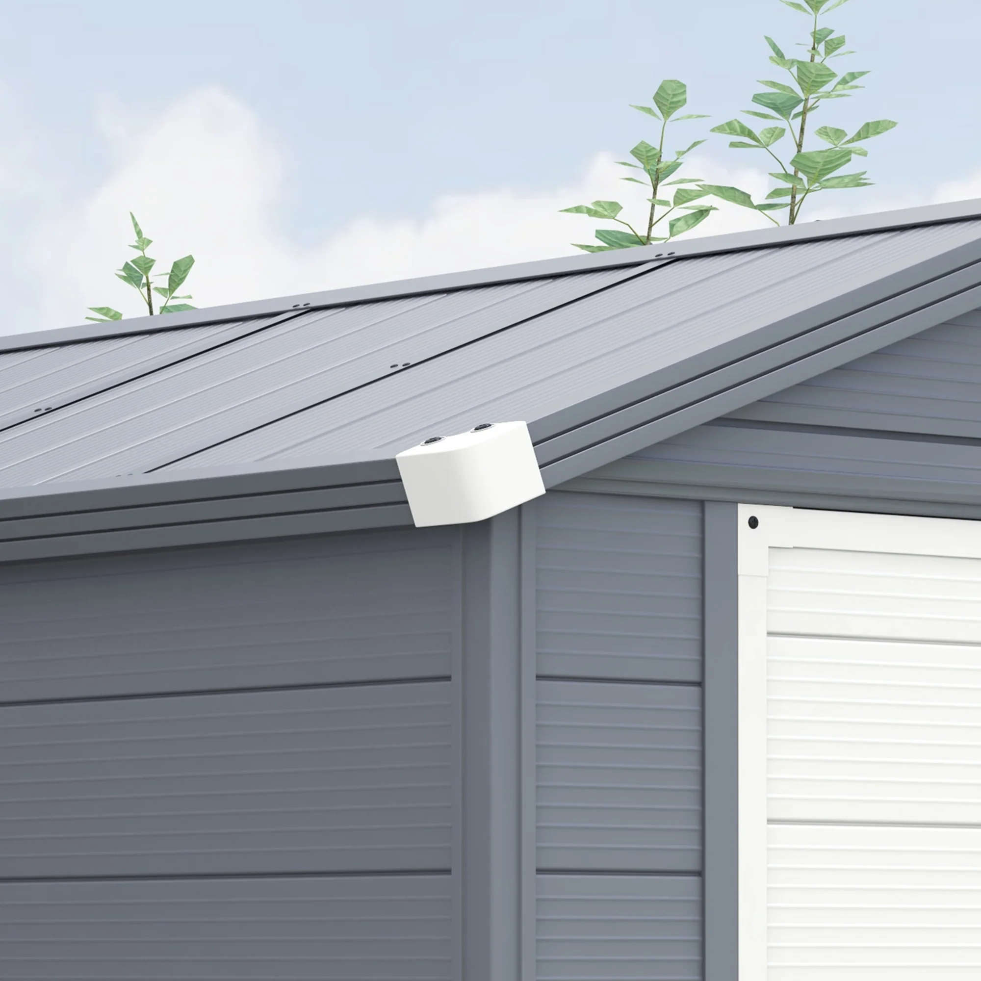 Outsunny 4 x 6ft Garden Shed Storage with Foundation Kit and Vents, Grey - Image 8