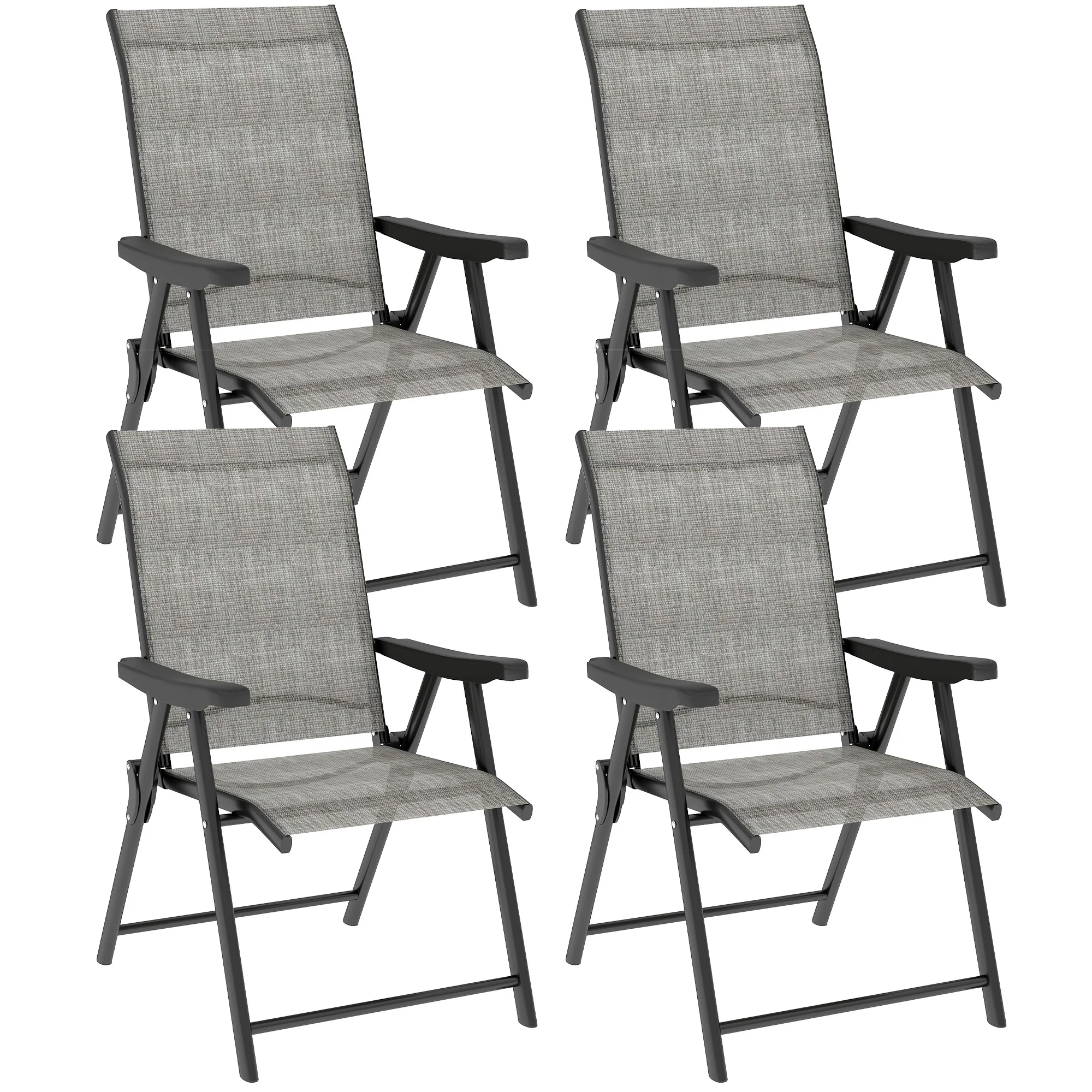 Outsunny 4PCS Folding Chair W/ Breathable Mesh Fabric Seat - Image 19