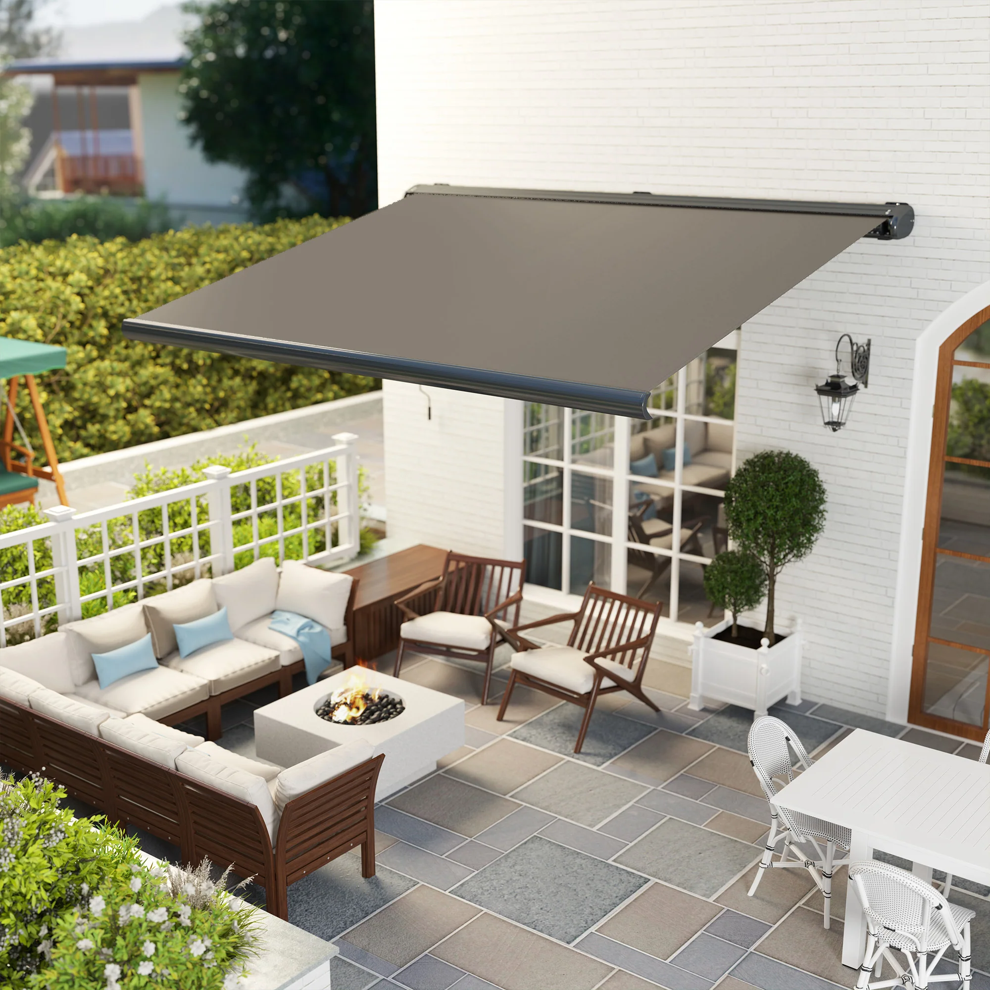 Outsunny 4x3(m) Full Cassette Electric Awning, Aluminium Frame - Image 18