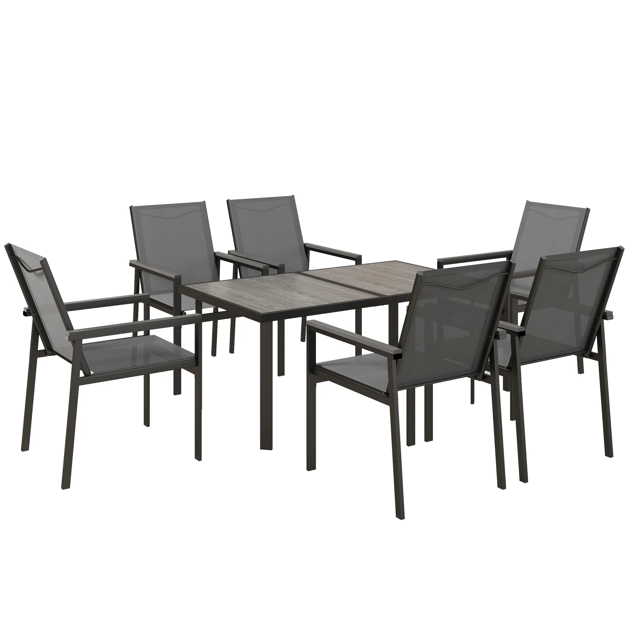 Outsunny 5 Piece Garden Dining Set, Outdoor Table And Grey - Image 10