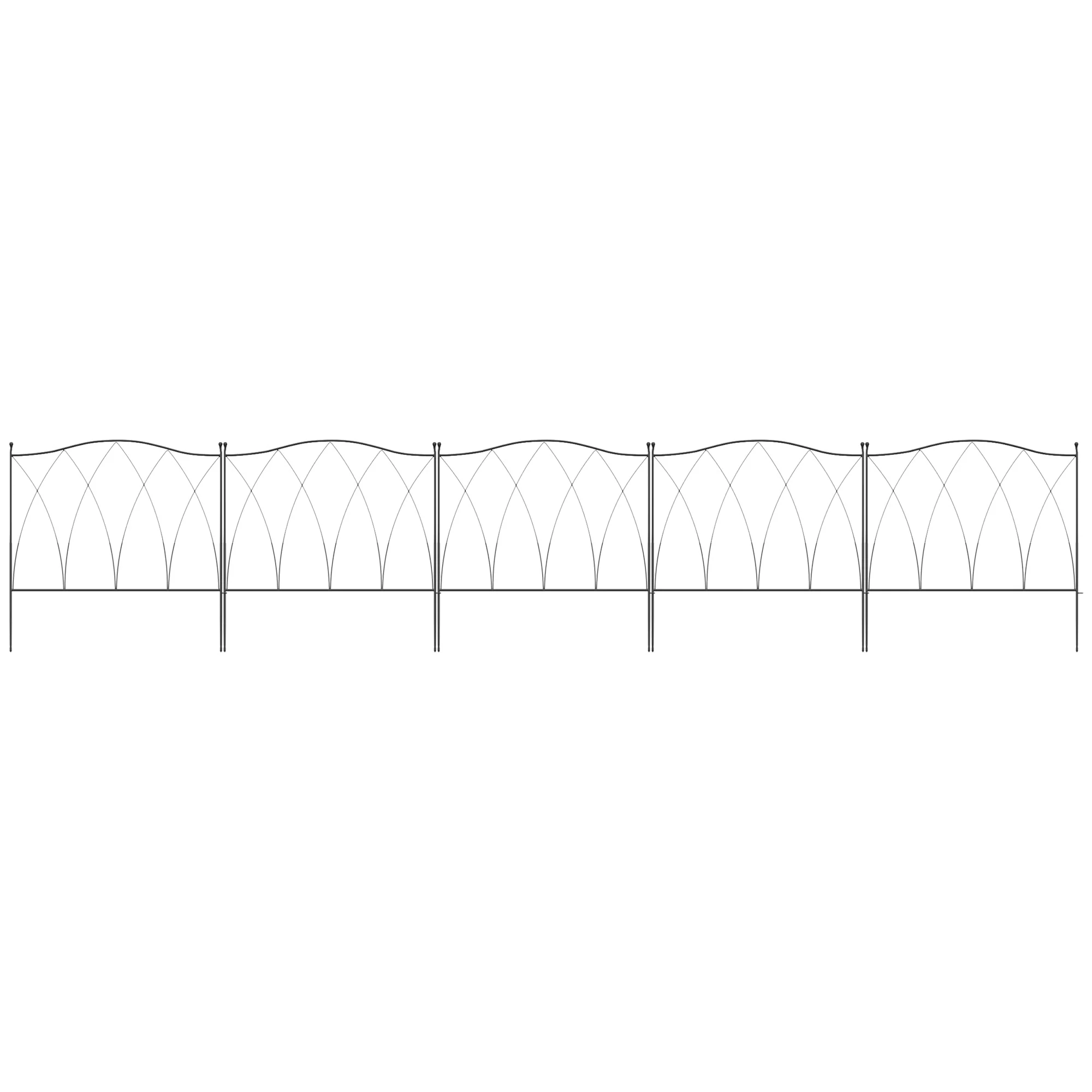 Outsunny 5PCs Decorative Garden Fencing Metal Border Edging - Image 9