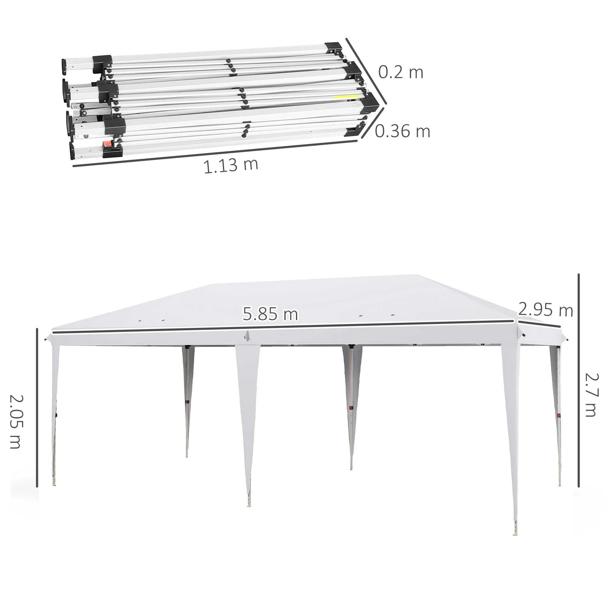 Outsunny 6 X 3(m) Pop Up Gazebo Patio Party Event Heavy Duty Canopy - Image 32