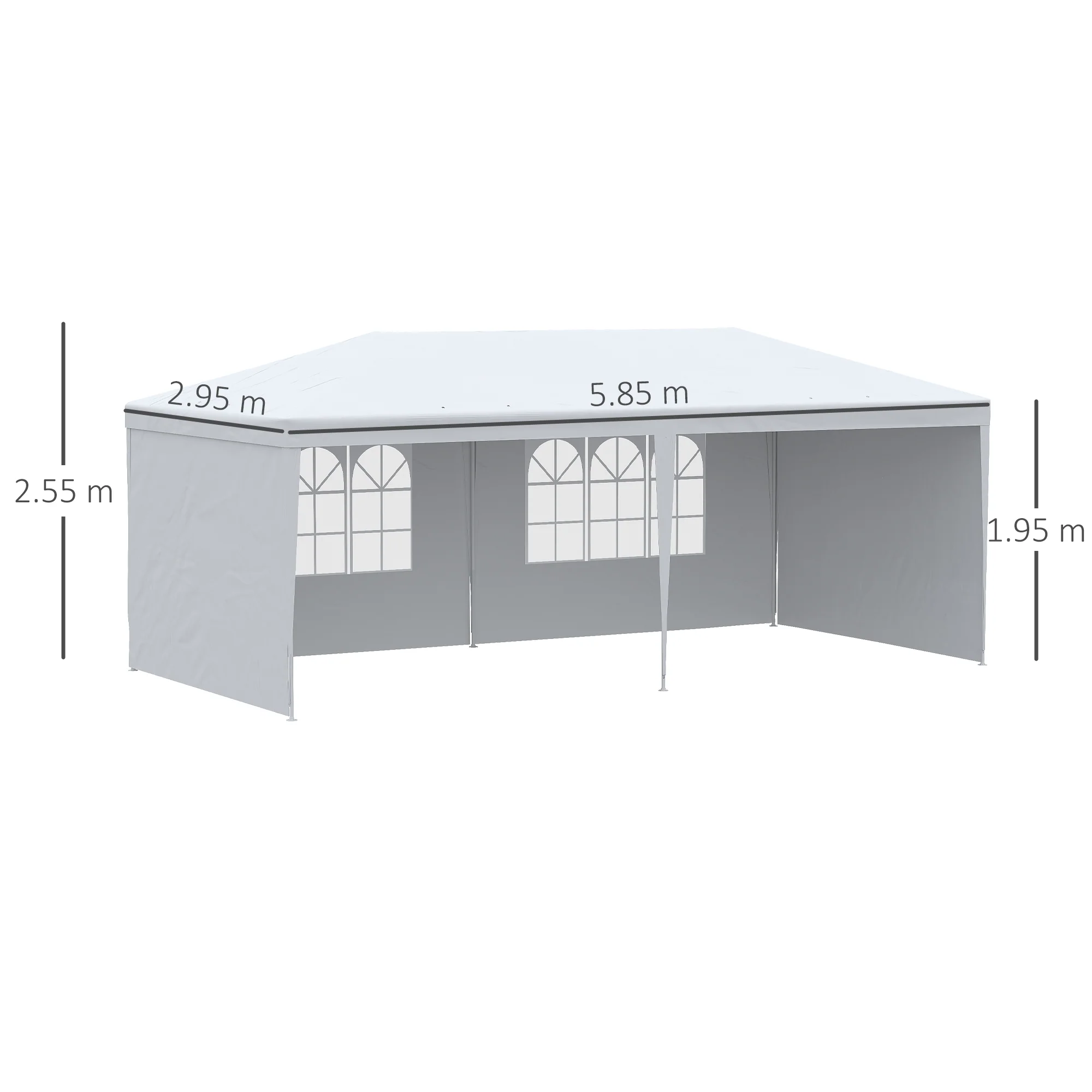 Outsunny 6m x 3m Garden Gazebo Marquee Canopy Party Tent Canopy Patio White - Image 4