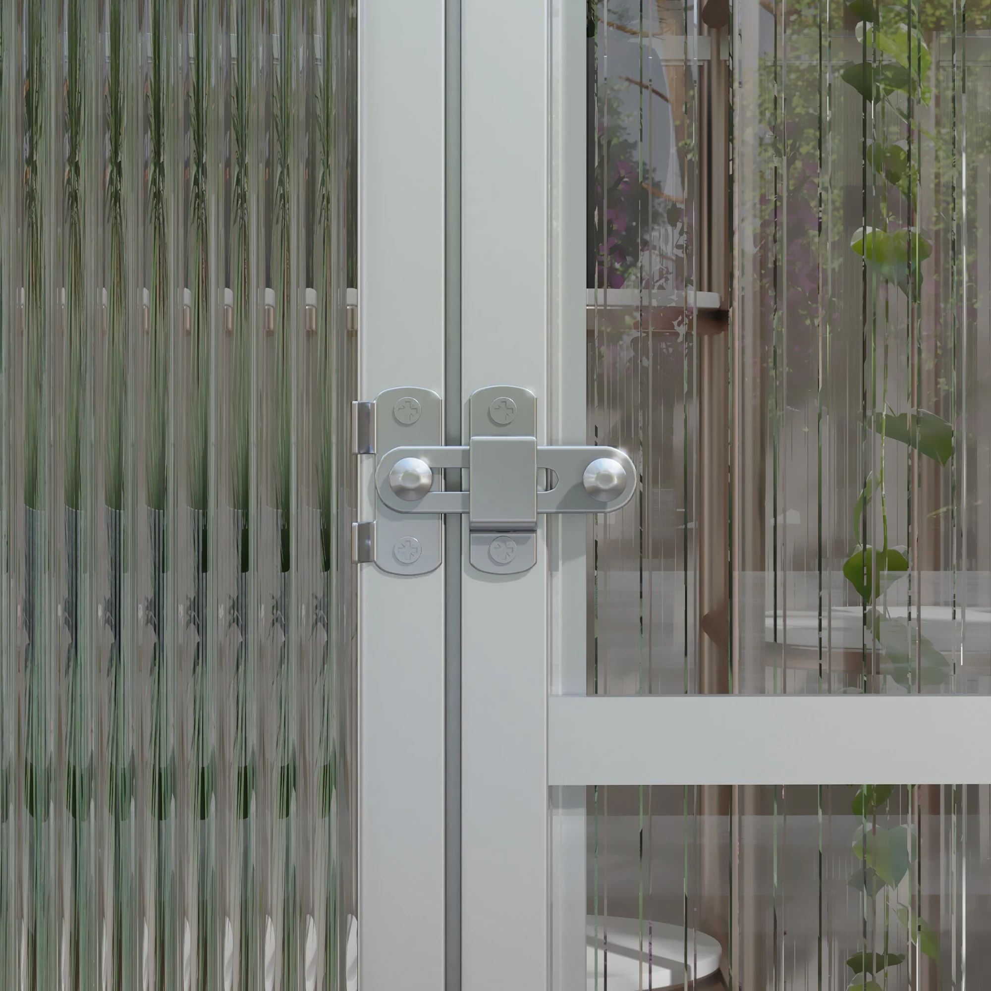 Outsunny Aluminium Greenhouse With/ Door Window Galvanised Base PC Panel - Image 9