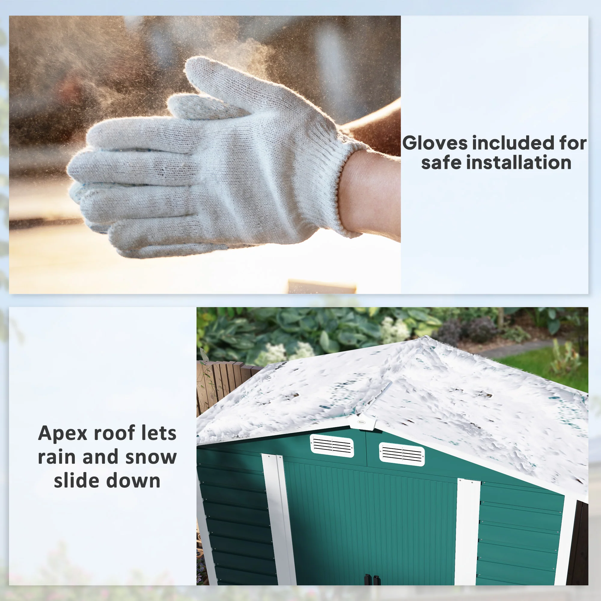 Outsunny 7 x 4ft Upgraded Metal Shed with Lock, Easy to Assemble - Image 7