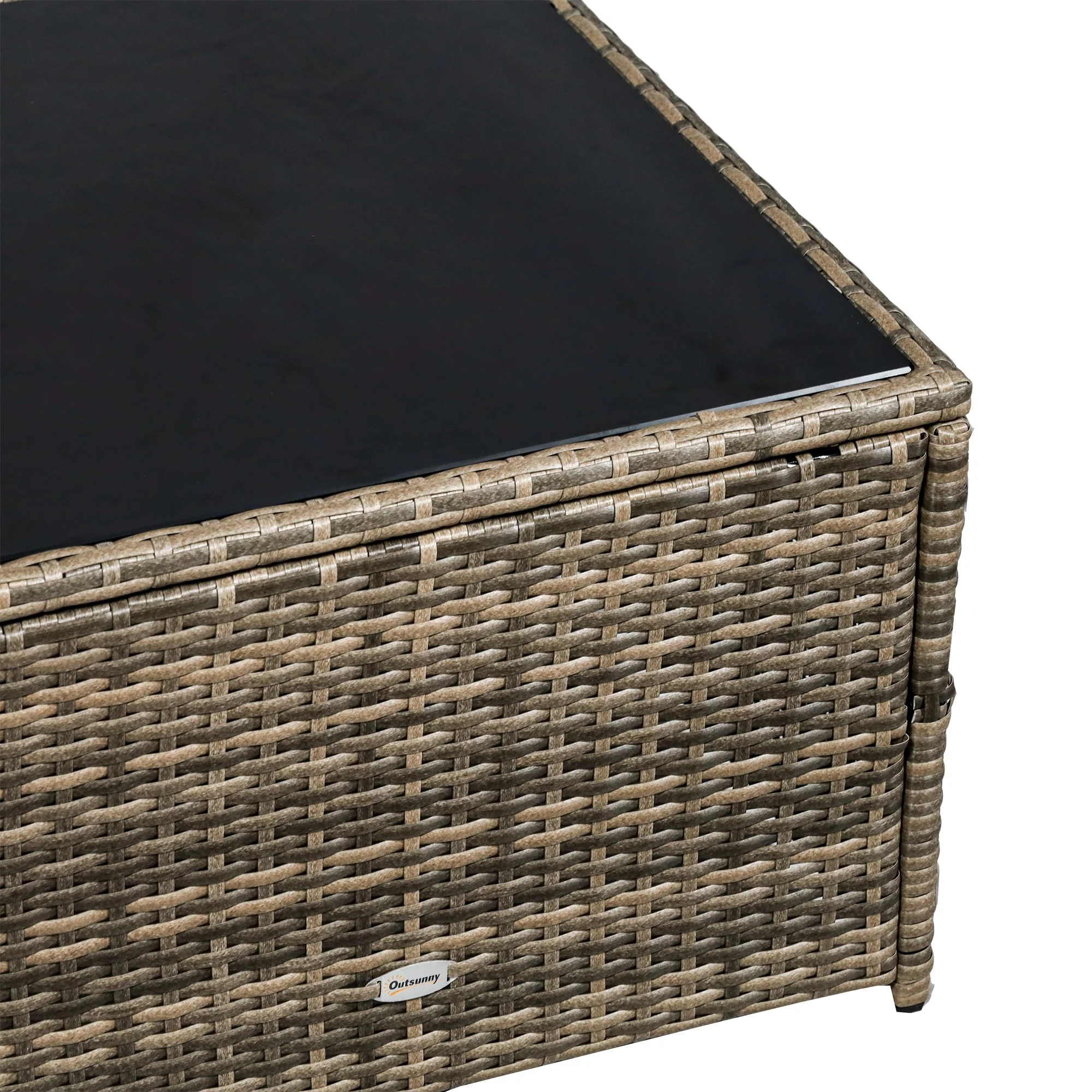 Outsunny 8Pcs Patio Rattan Sofa Set Garden Furniture Side Table w/ Cushion - Image 9