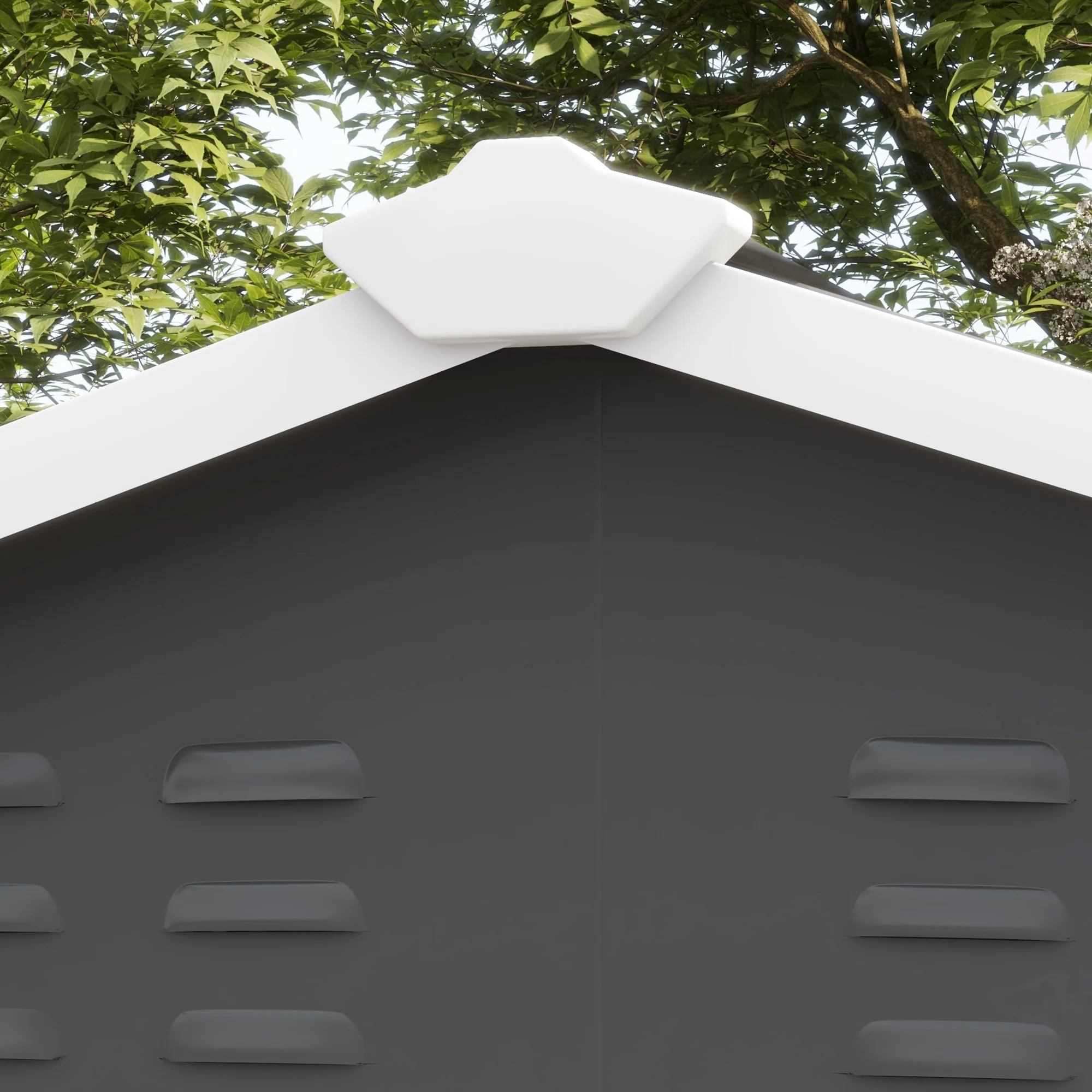 Outsunny 9'x6' Galvanised Metal Garden Shed Tool Storage Shed for Patio Grey - Image 8