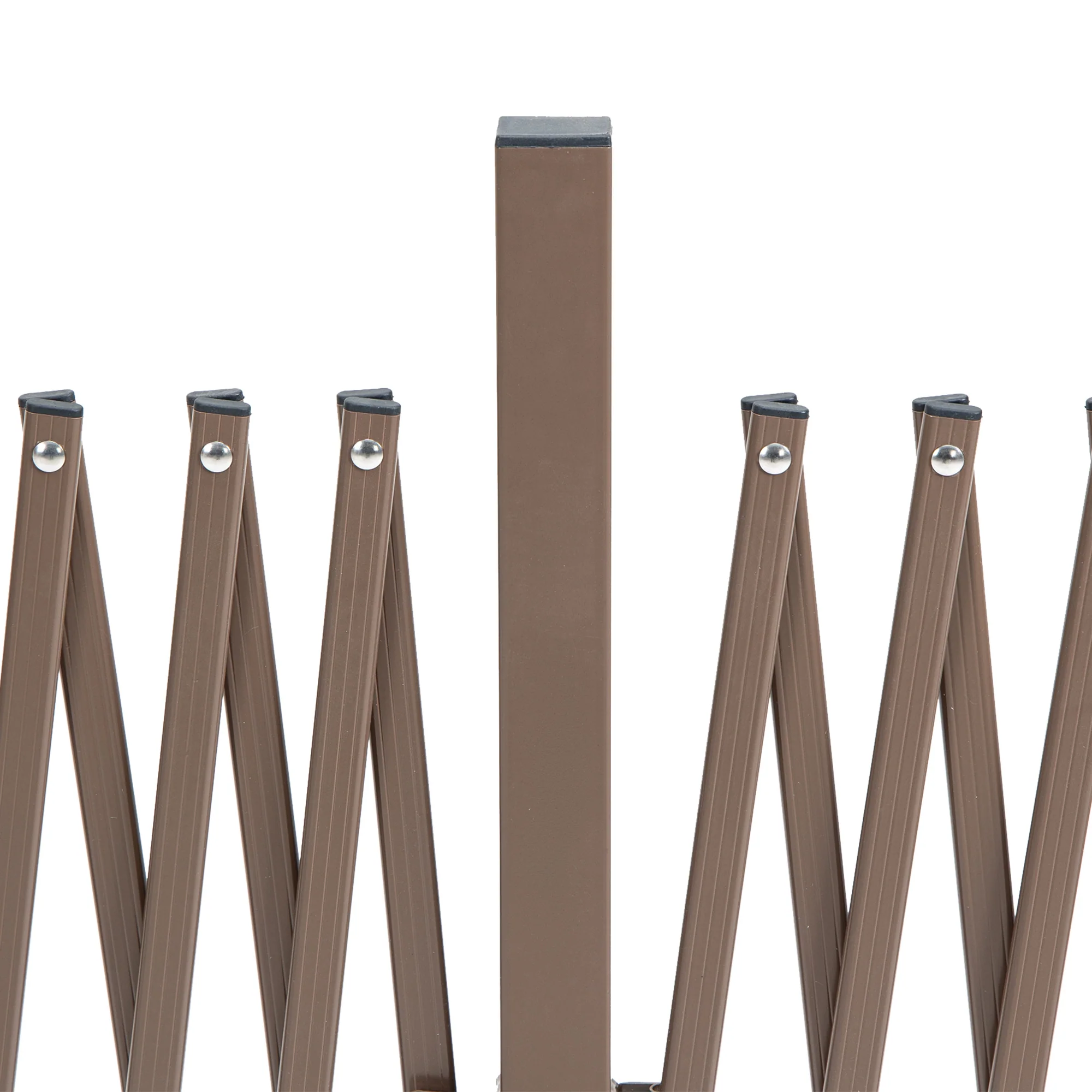 Outsunny Aluminium Alloy Fence Foldable Garden Screen Panel, Dark Brown - Image 8