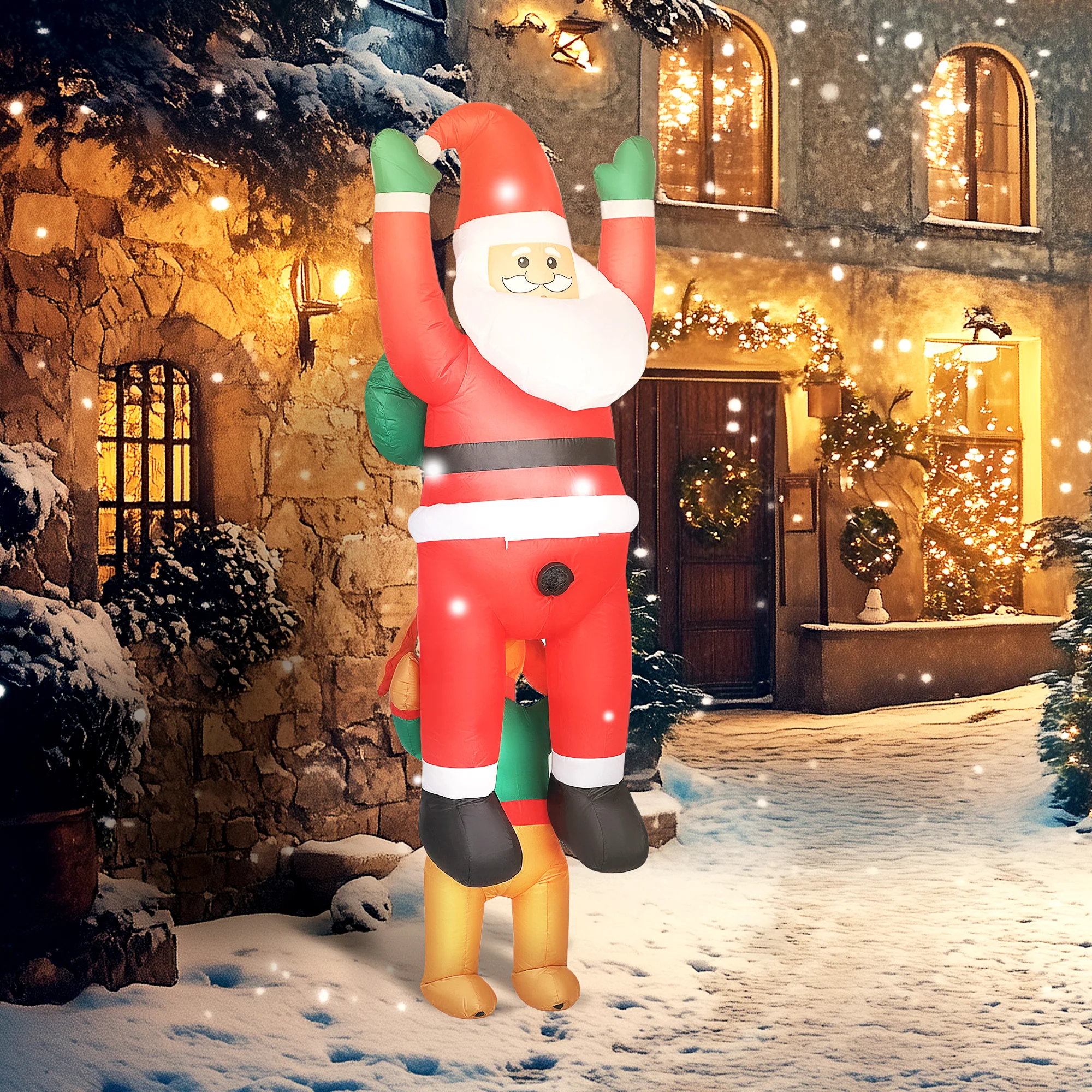 Outsunny Blow Up Hanging Christmas Decoration with Built-in LED Lights - Image 8