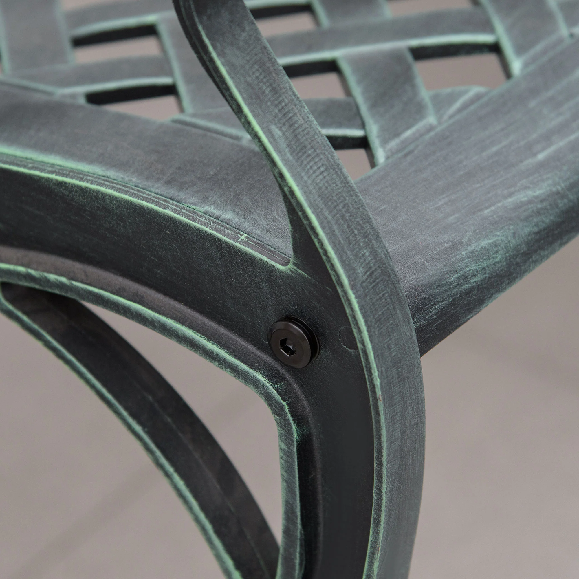 Outsunny Cast Aluminium Garden Bench 2 Seater Antique Loveseat for Outdoor Patio Porch Park, Verdigris - Image 5