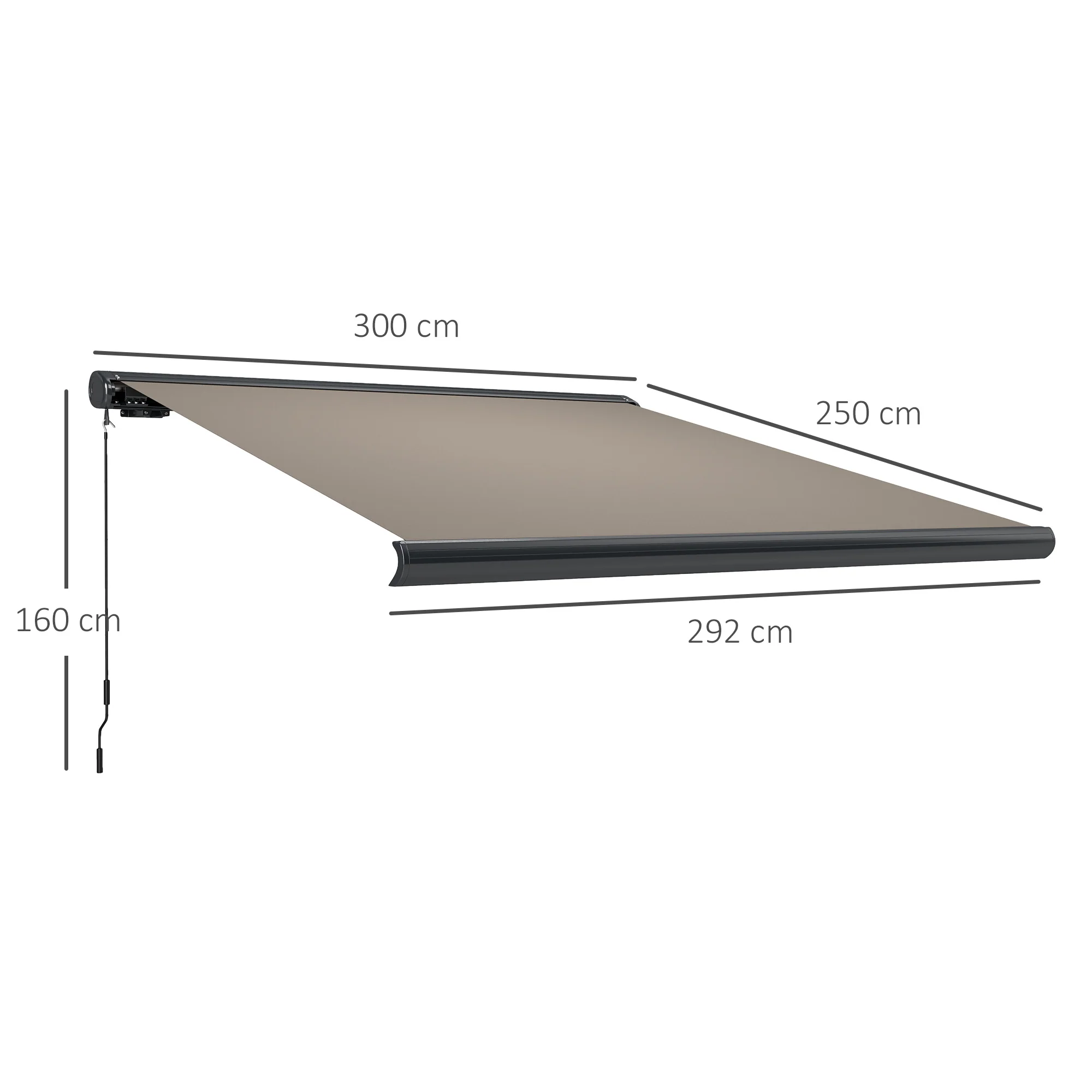 Outsunny DIY Retractable Canopy with Remote Controller for Patio, Light Grey - Image 5
