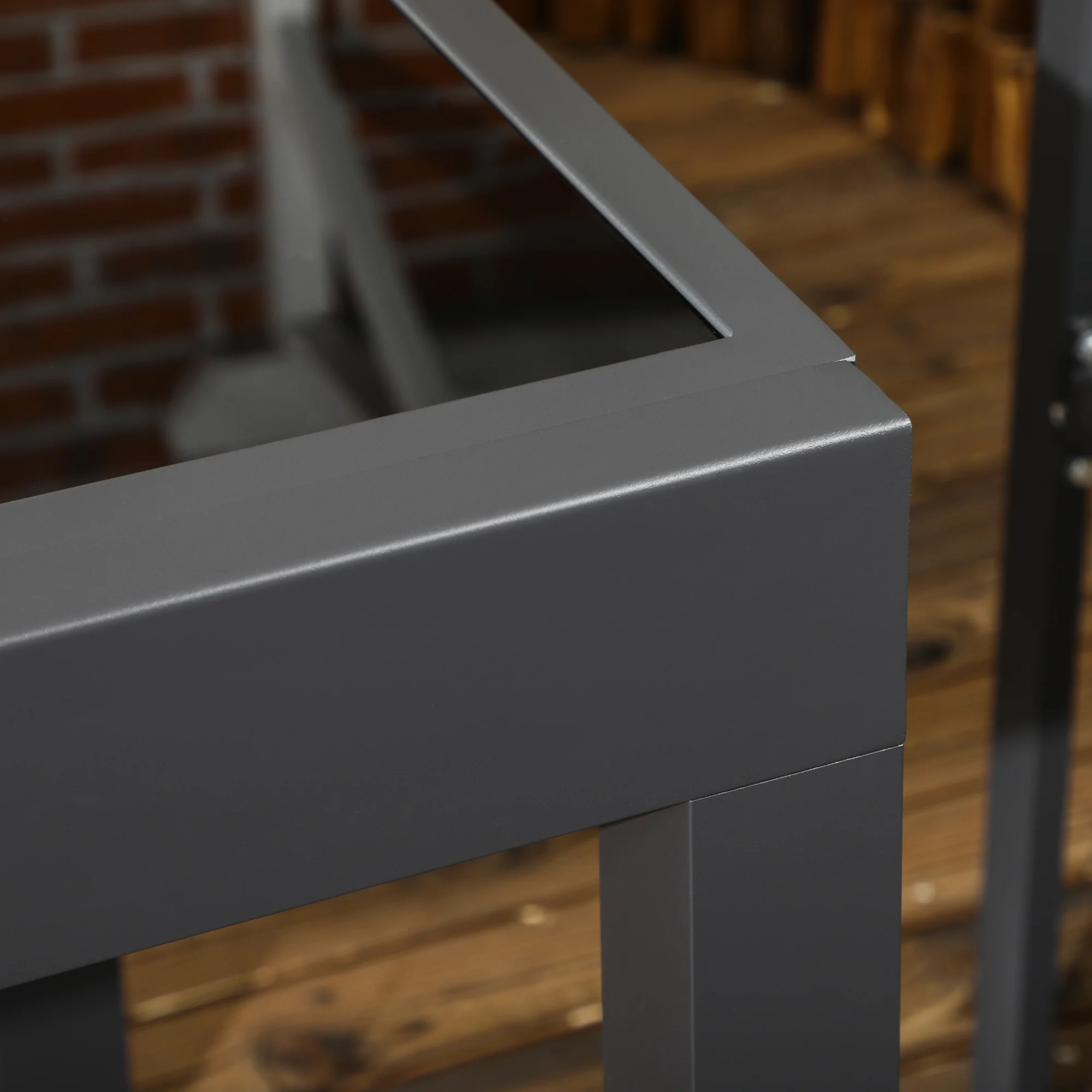 Outsunny Extendable Outdoor Dining Table Patio Table with Aluminium Frame Black - Image 8