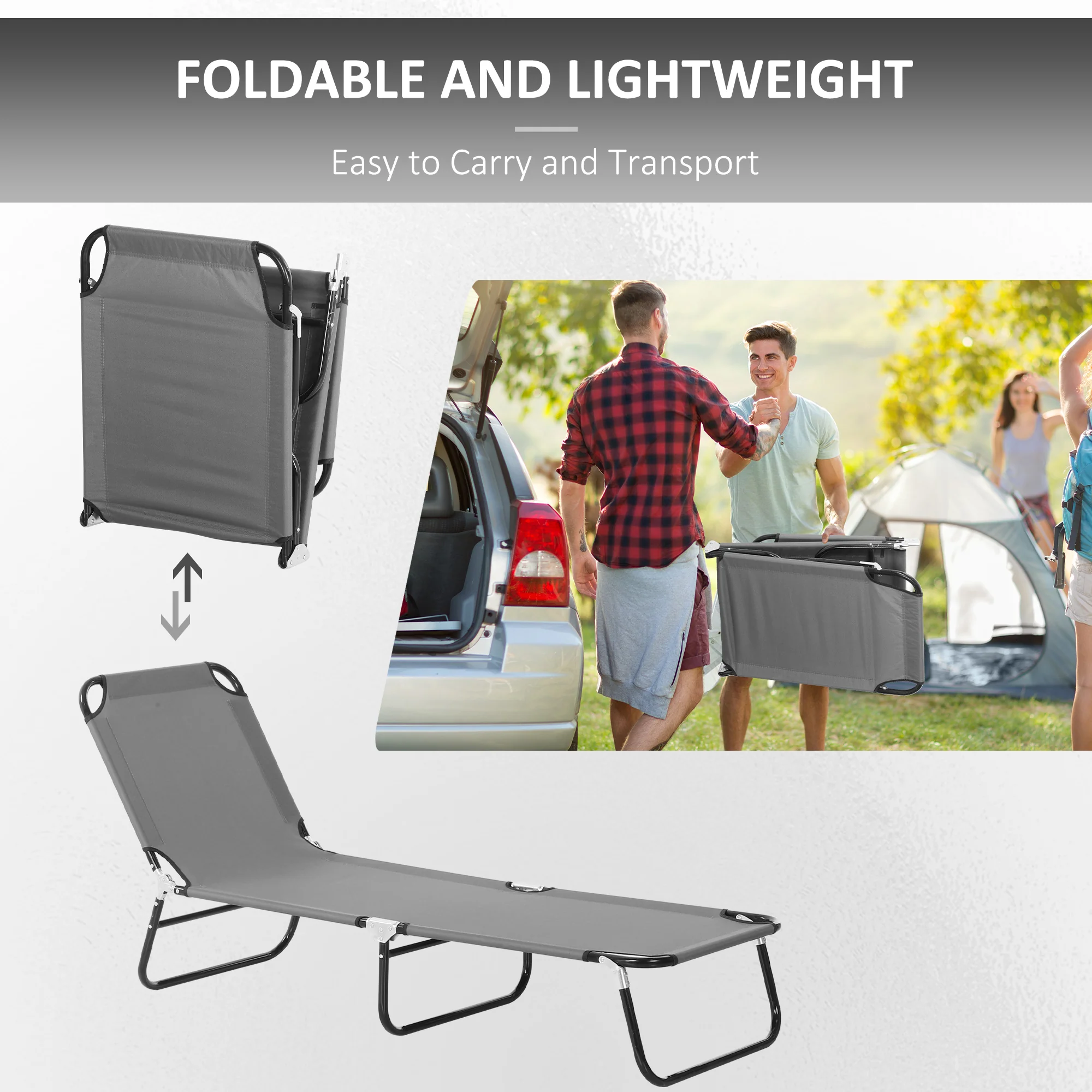 Outsunny Folding Sun Loungers Set Of 2 With Adjustable Backrest - Image 33