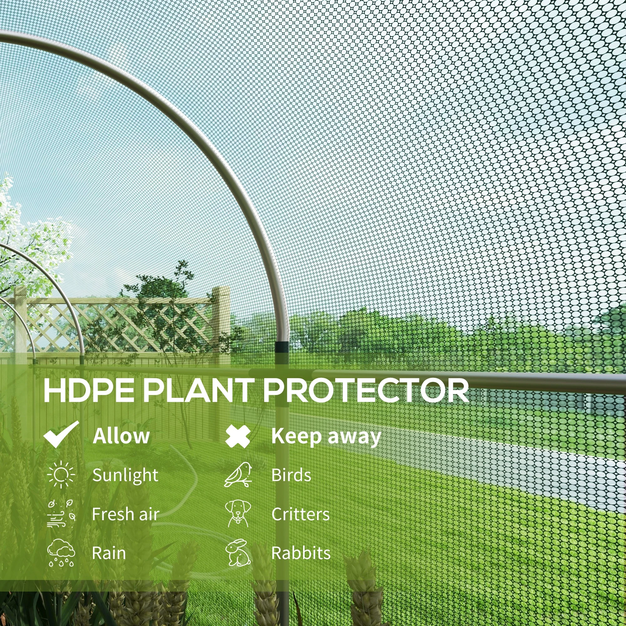 Outsunny Fruit Cage, Plant Protection Tent, 1.2 X 3.6 X 1.9m - Image 12