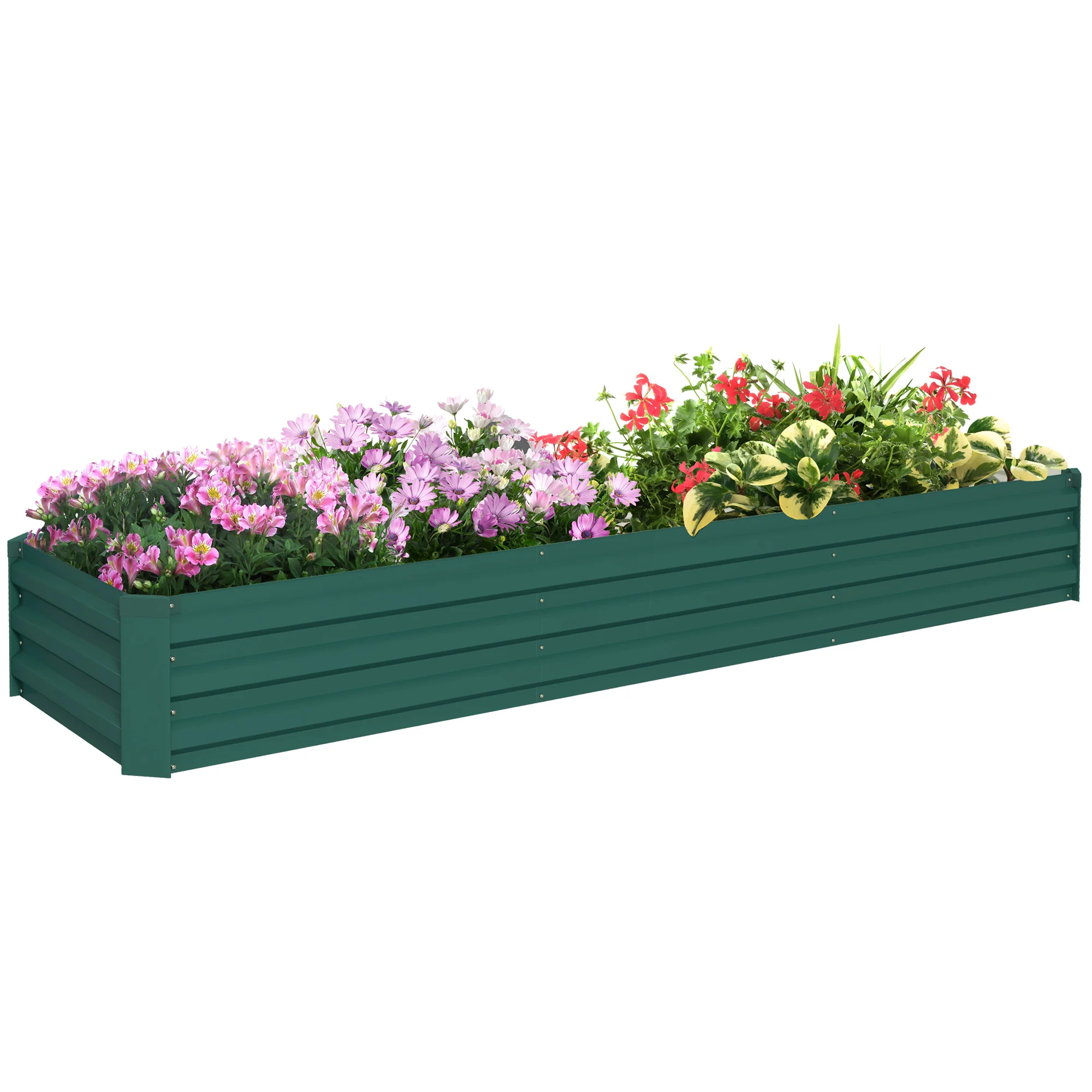 Outsunny Galvanised Raised Bed For Garden, Outdoor Elevated Planter Box - Image 10