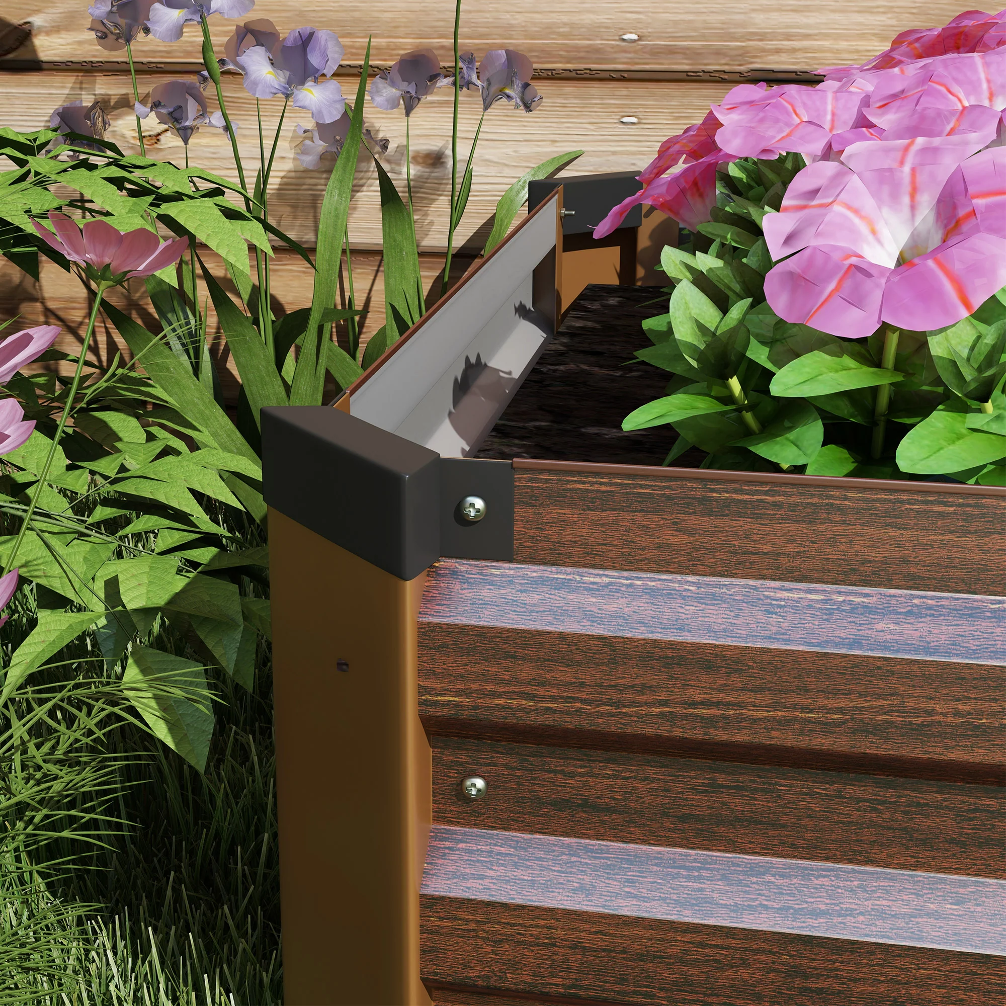 Outsunny Galvanised Raised Bed For Garden, Outdoor Elevated Planter Box - Image 8