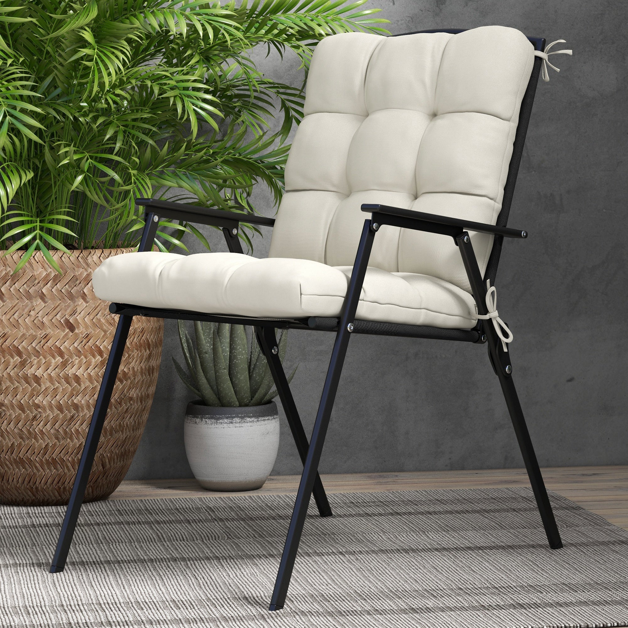 Outsunny Garden Back Chair Cushion Patio Seat Cushion Pad Outdoor & Indoor Use - Image 7