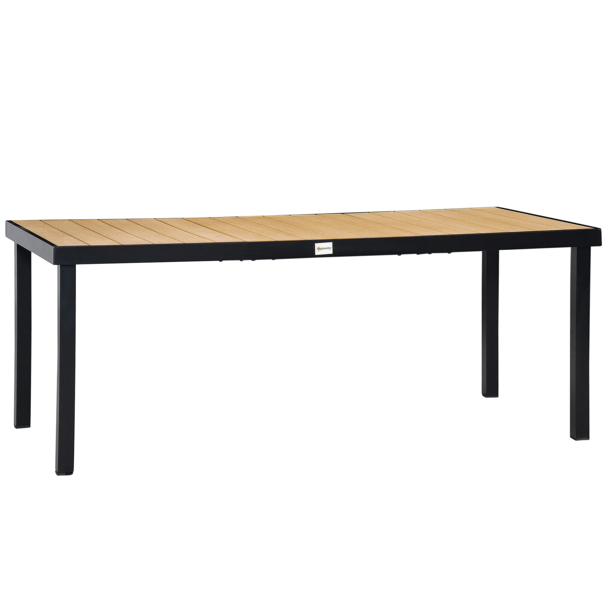 Outsunny Garden Dining Table For 8, Aluminium Frame For Patio, Natural - Image 10