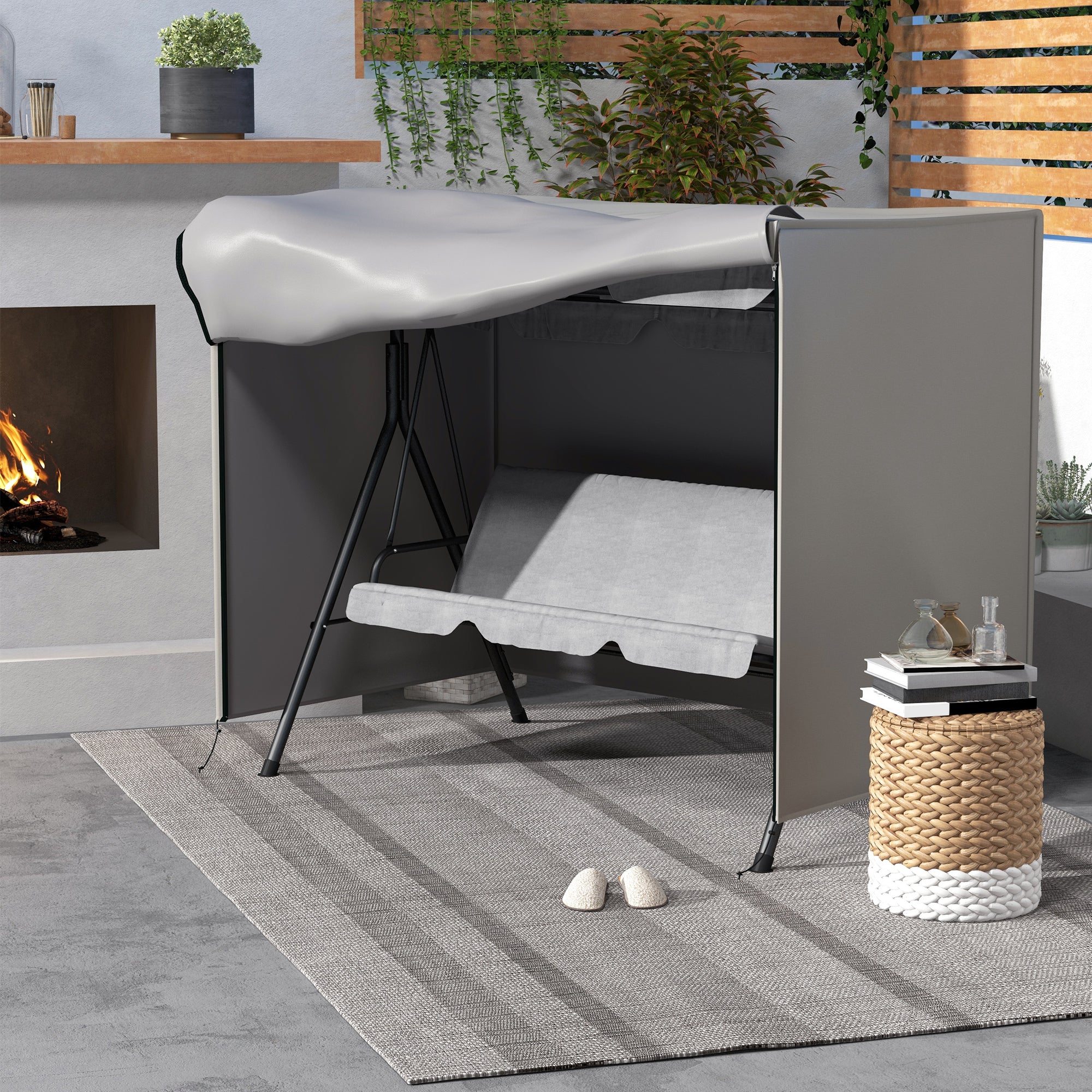 Outsunny Garden Furniture Protector Patio Swing Chair Cover - Grey - Image 2