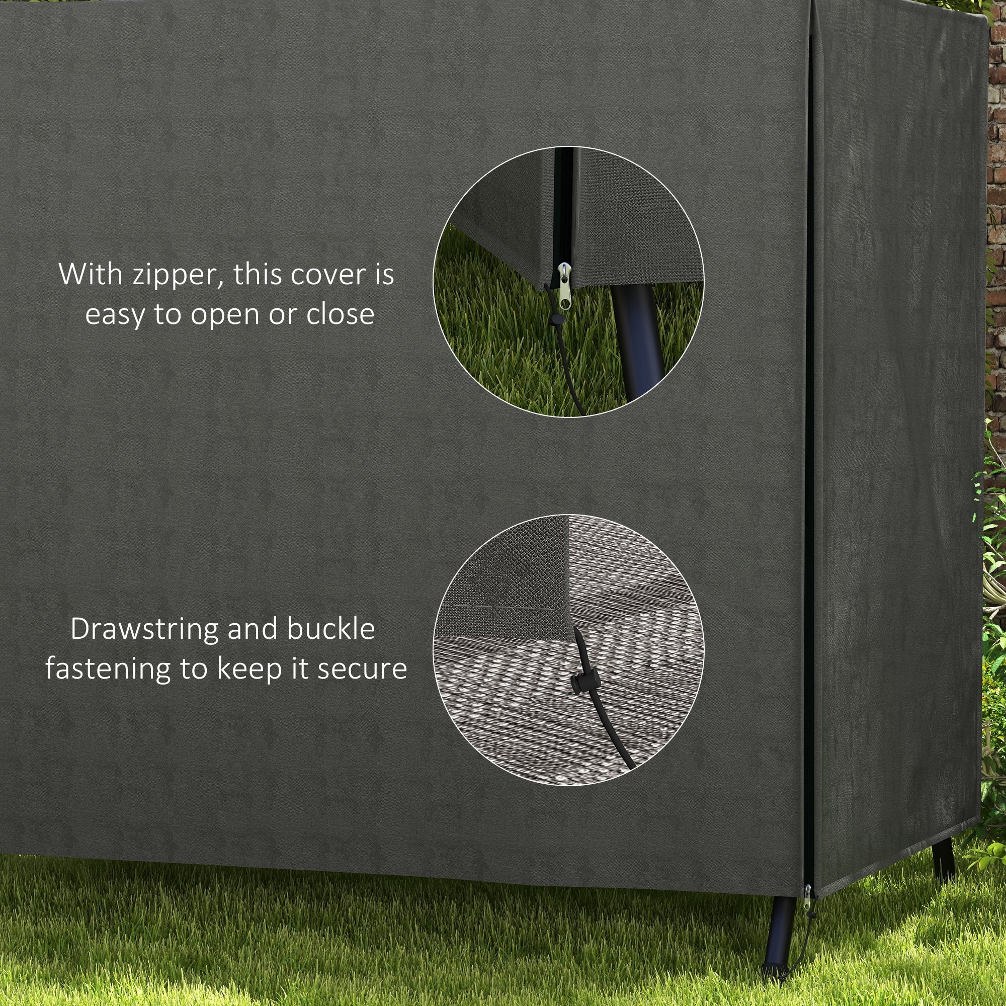 Outsunny Garden Furniture Protector Patio Swing Chair Cover - Grey - Image 12