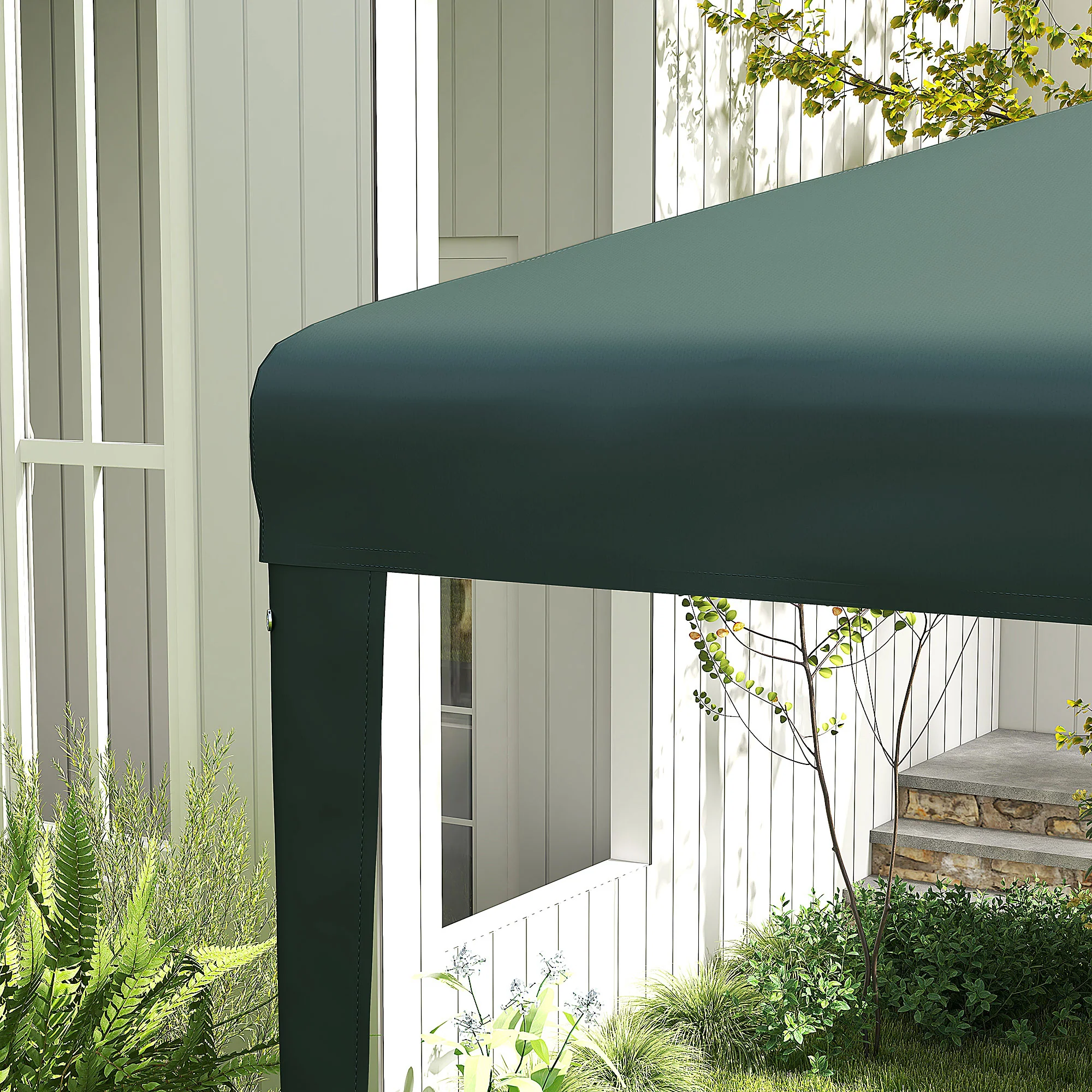 Outsunny Garden Gazebo Marquee Party Tent Wedding Canopy Patio Green 2.7 X 2.7m - Image 9