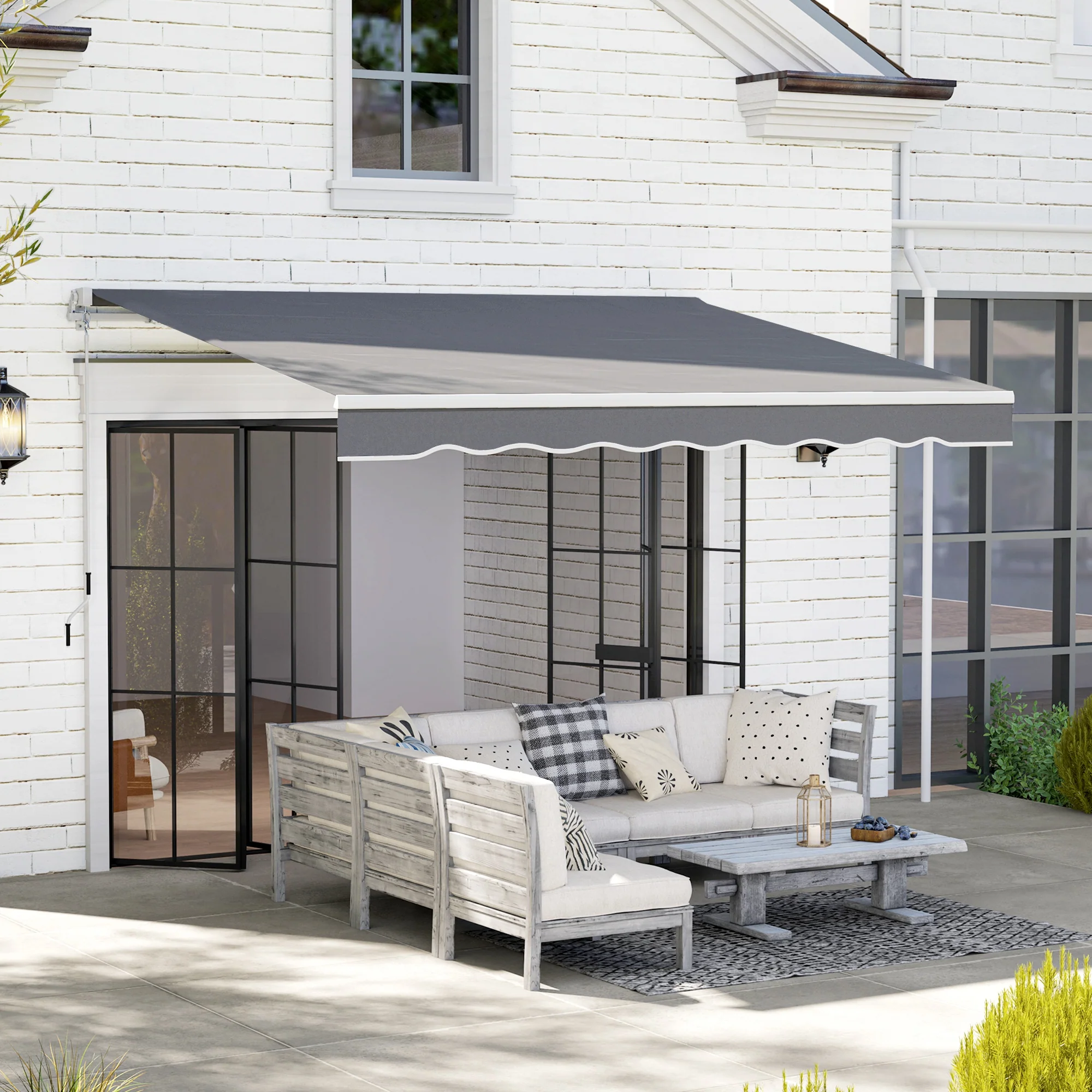 Outsunny Garden Sun Shade Canopy Retractable Awning, 2.5 x 2m - Image 11