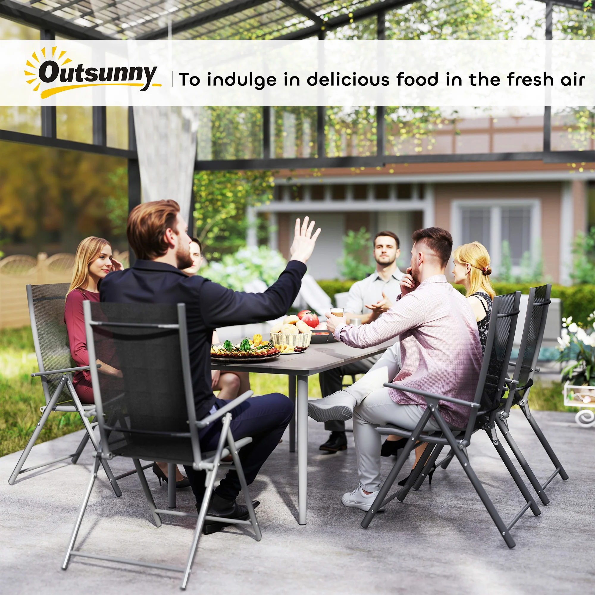 Outsunny Garden Table with Rust Resistant Metal Frame - Image 9