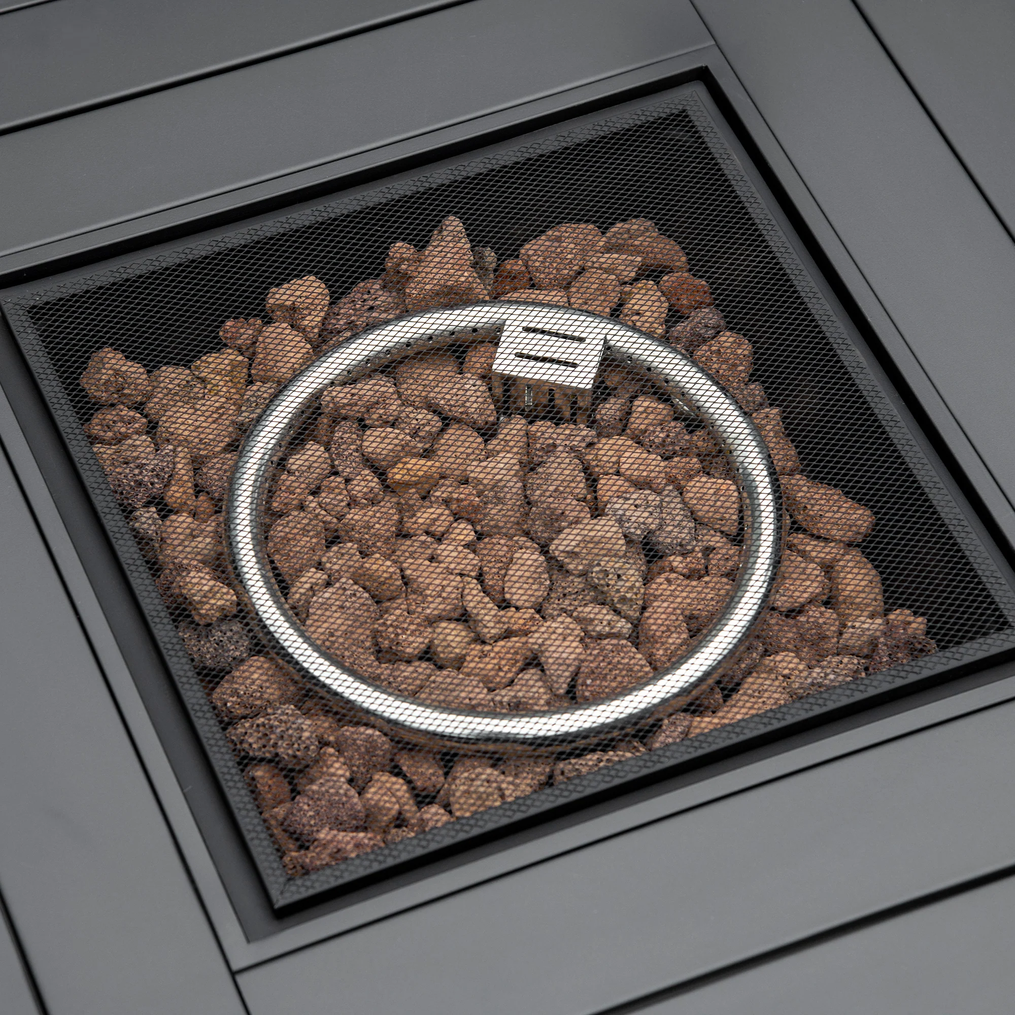 Outsunny Gas Fire Pit Table w/ Rain Cover, Mesh Lid & Lava Stone, 40,000 BTU - Image 8