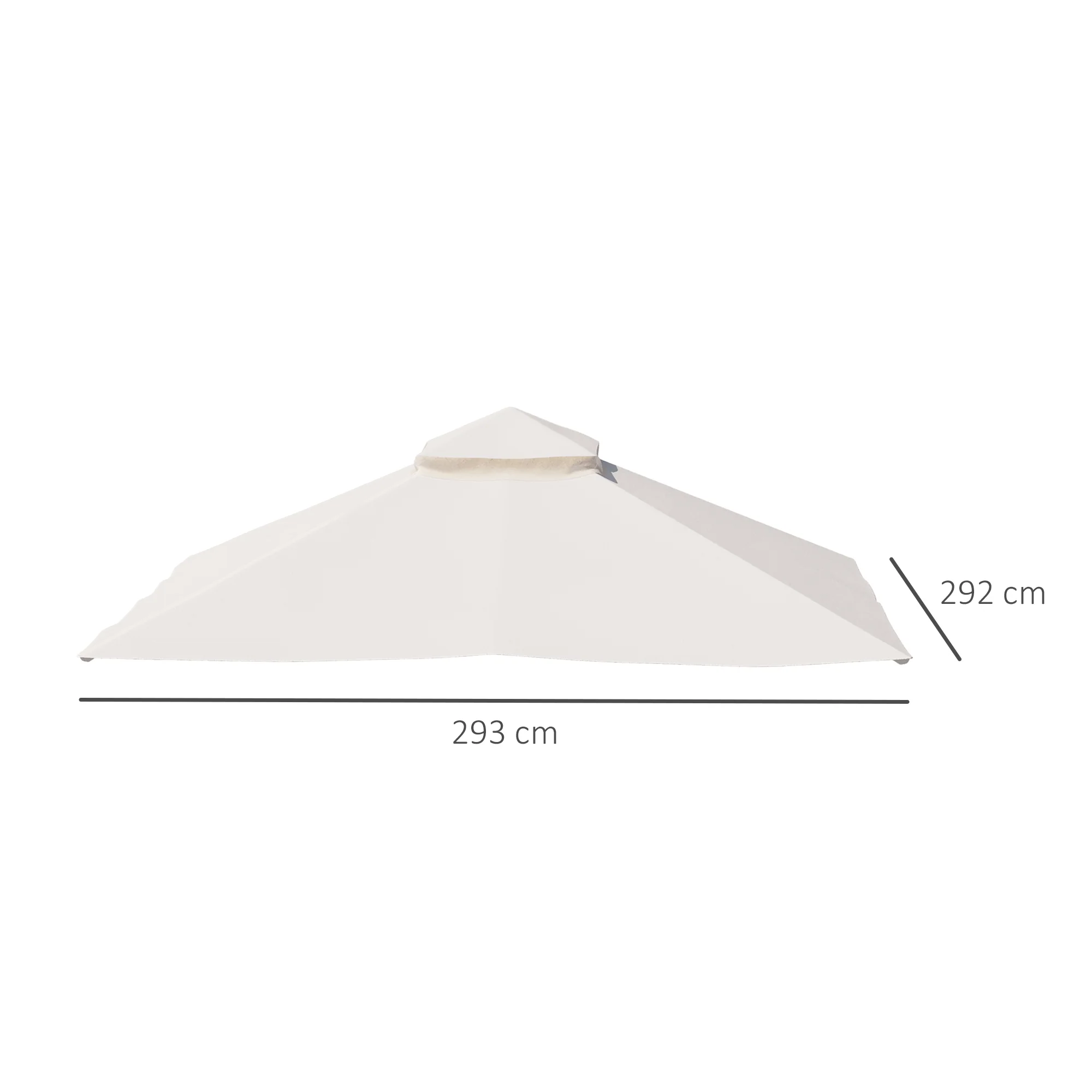 Outsunny Gazebo Canopy Replacement Cover 3 x 3(M) 2-Tier Roof Top for Garden - Image 5