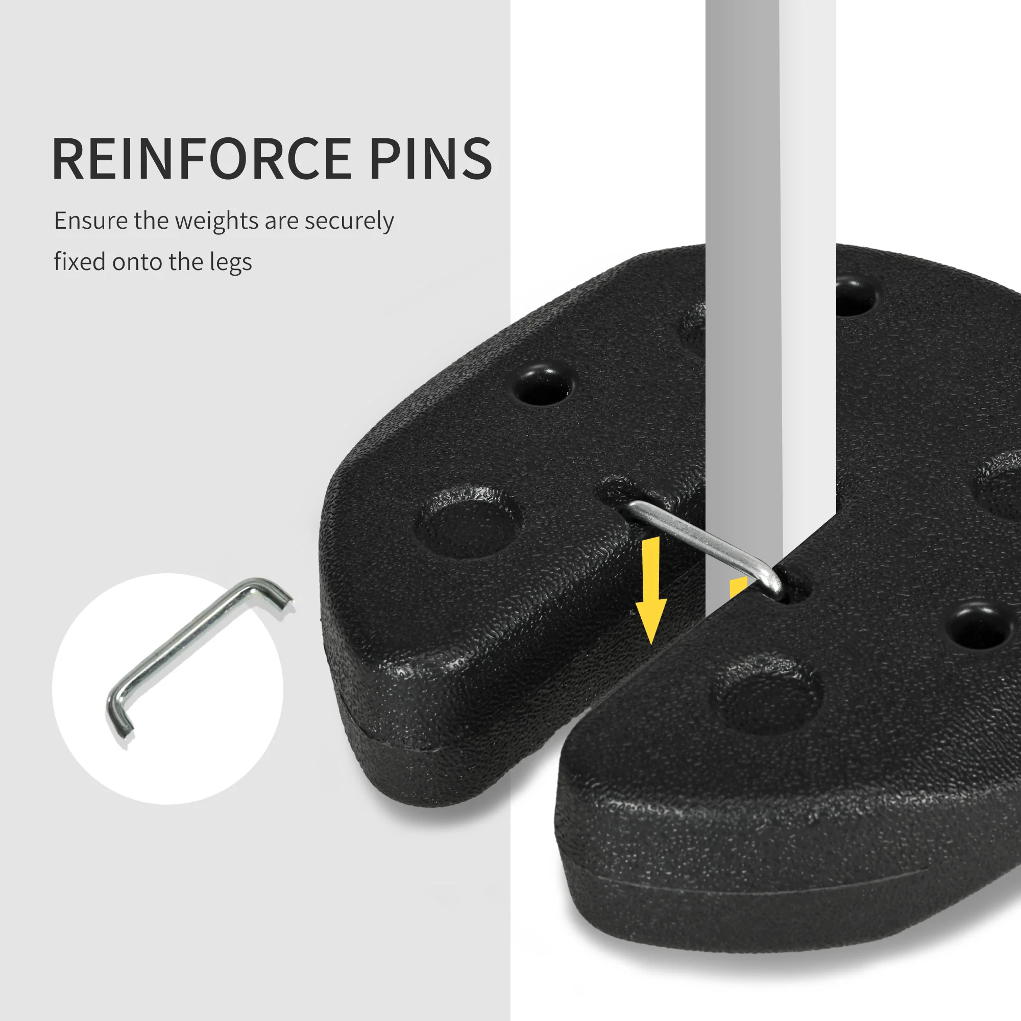 Outsunny Gazebo Weights Set Of 4 With Reinforce Pins And Easy Carry Belt, 12KG - Image 4