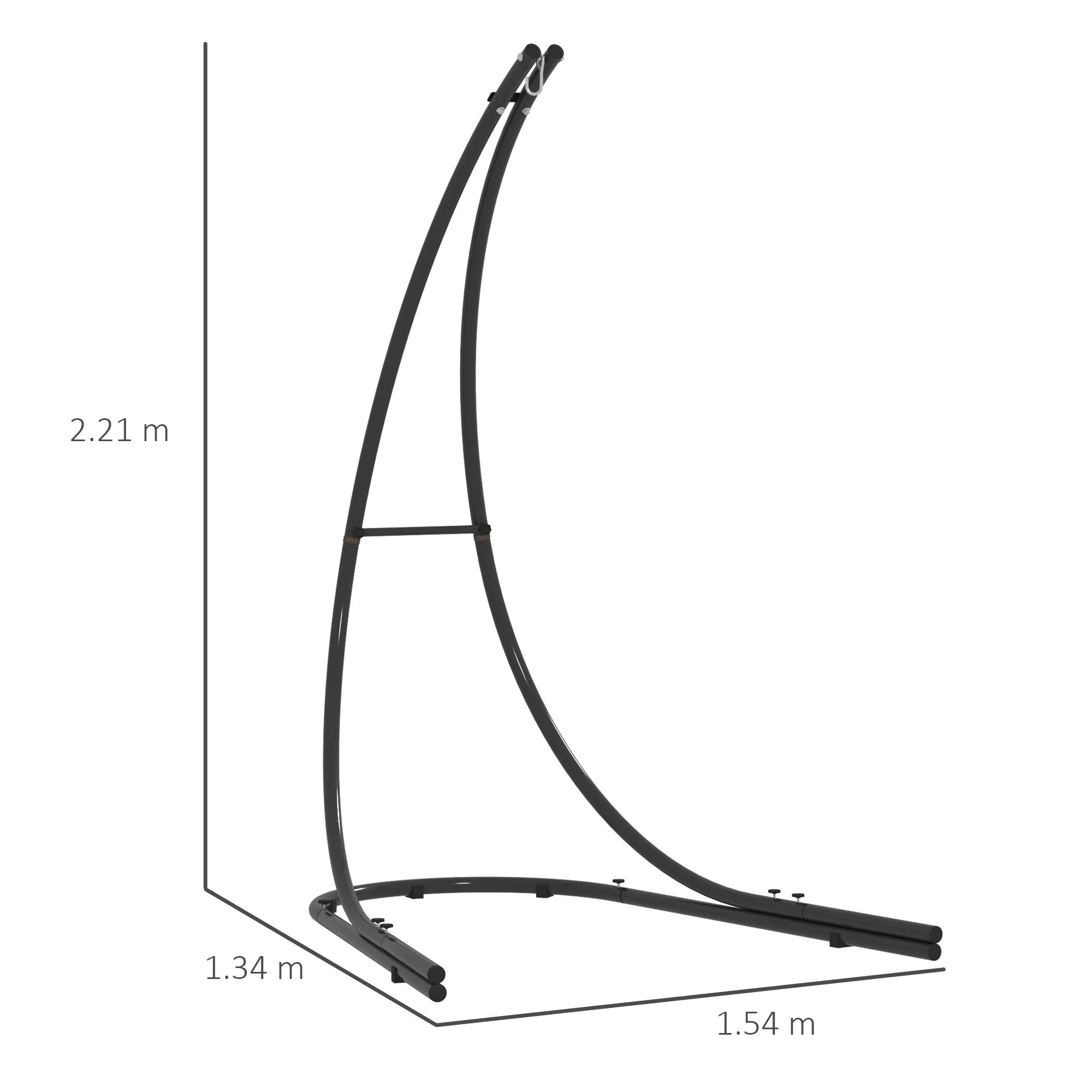 Outsunny Hammock Chair Stand w/ Extra Large Base, Hanging Hammock Stand Only - Image 5