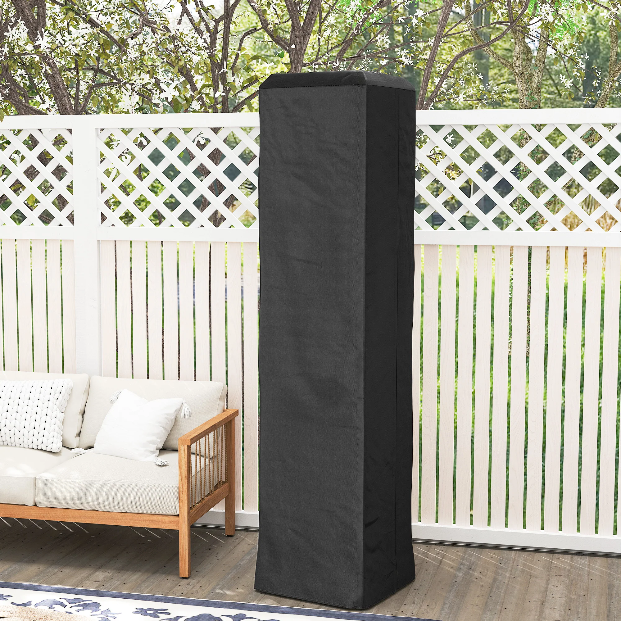 Outsunny Heavy Duty Gas Pyramid Outdoor Patio Heater Cover, Black - Image 8