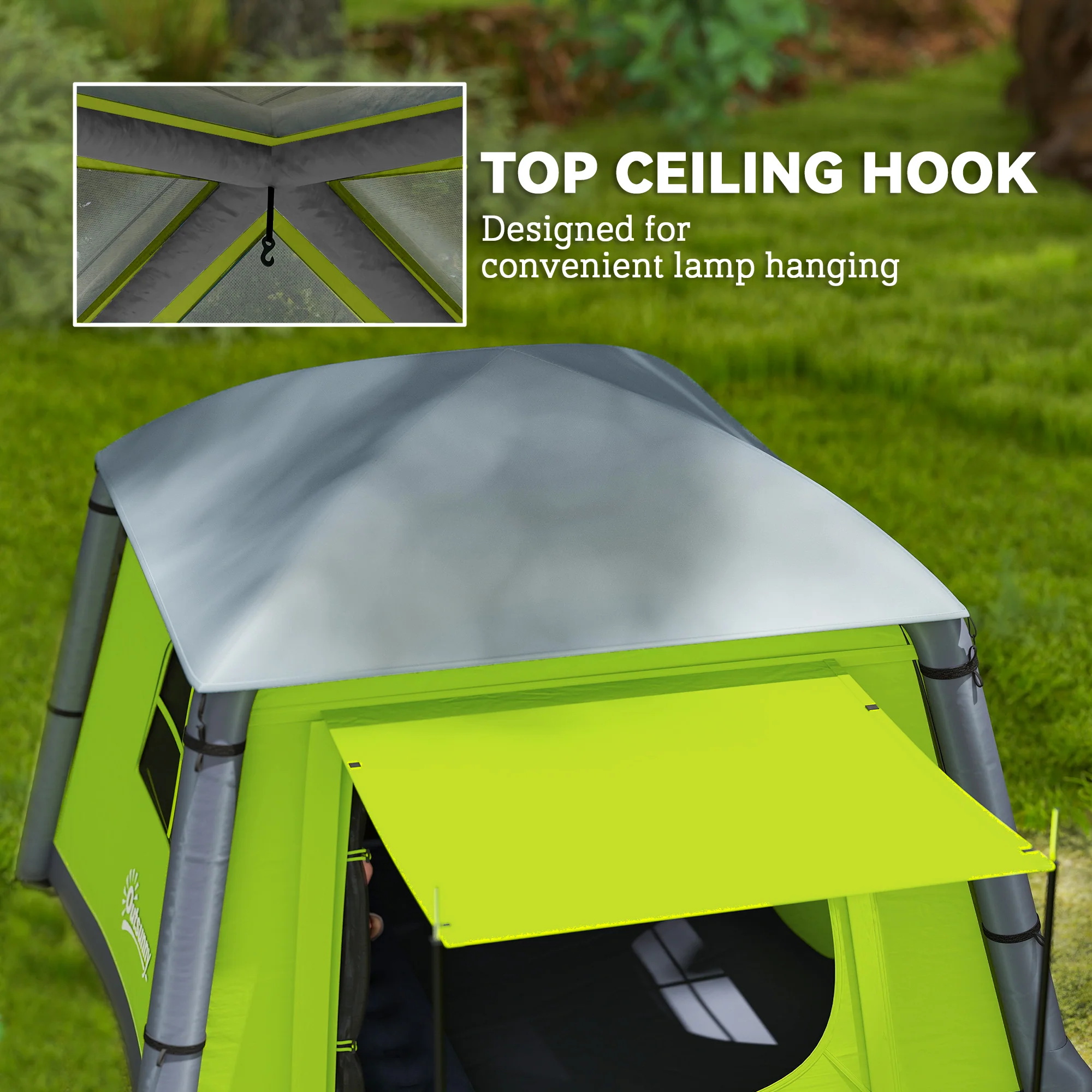 Outsunny Inflatable Camping Tent, Easy Setup 2 Man Tent - Image 16