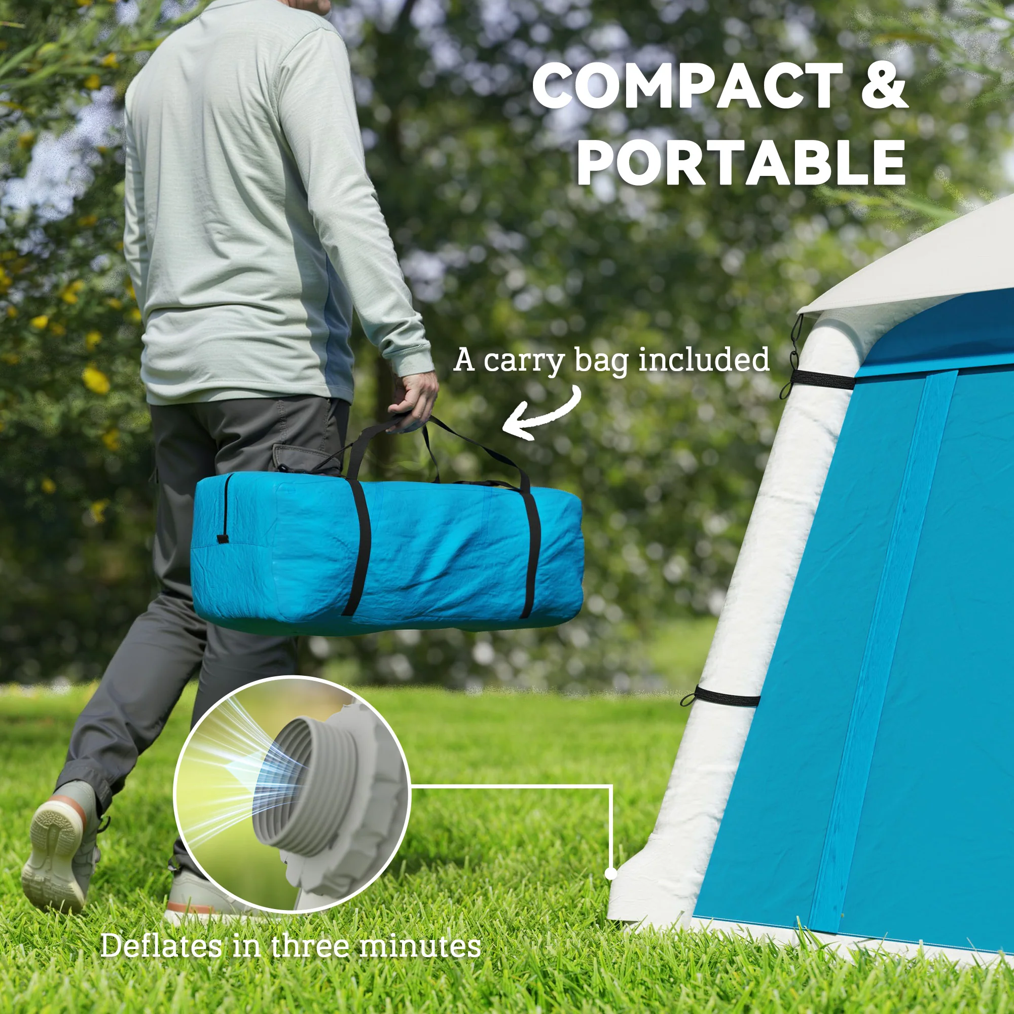 Outsunny Inflatable Camping Tent, Easy Setup 2 Man Tent - Image 26